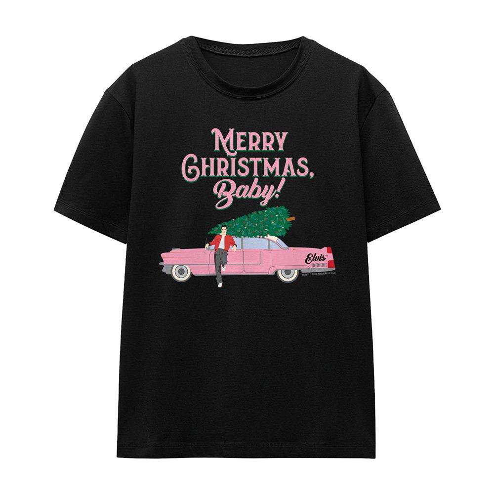 Black - Elvis Presley - Elvis Merry Christmas Baby T Shirt Black - 4