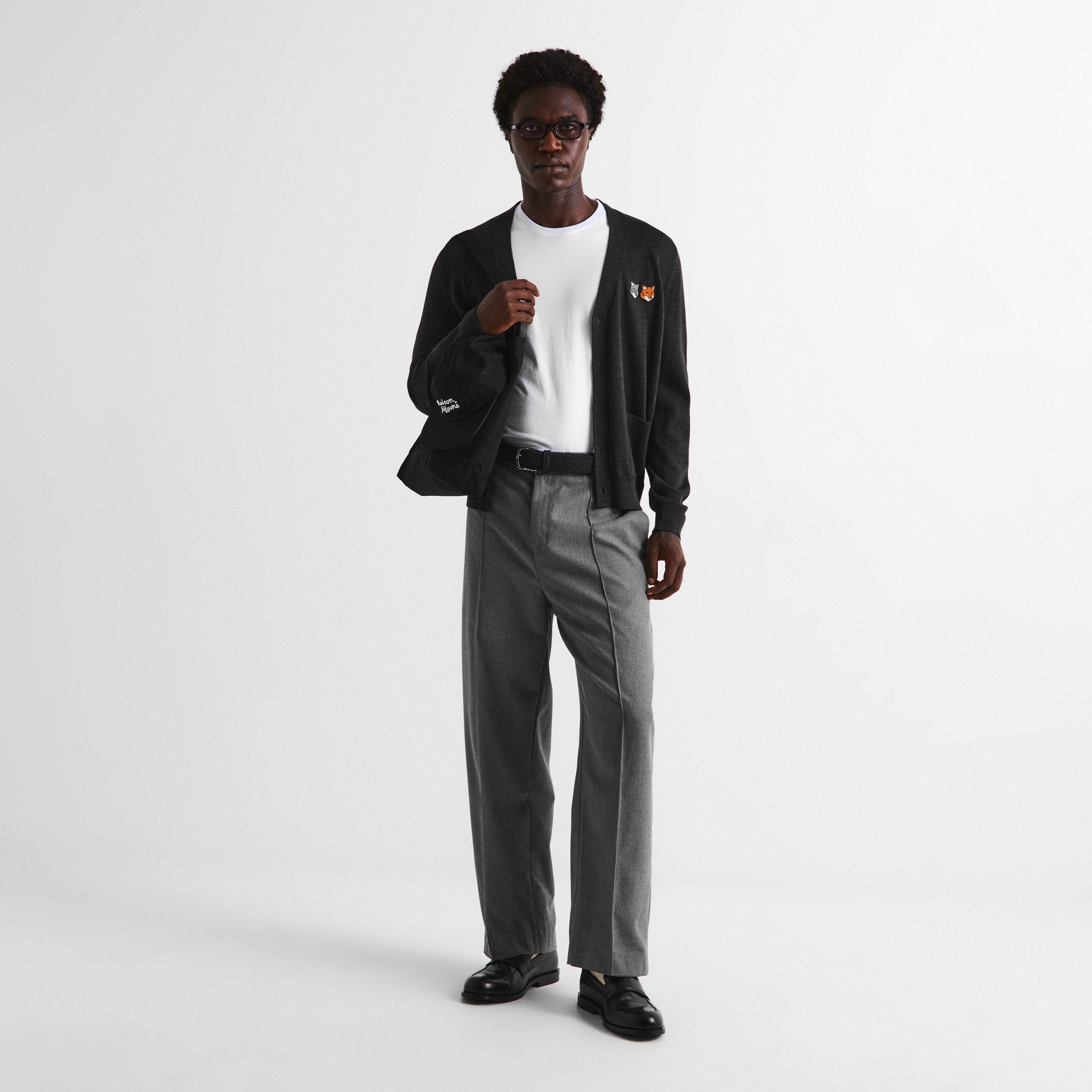 Anthracite - Maison Kitsune - Men's Double Fox Hooded Cardigan - 5