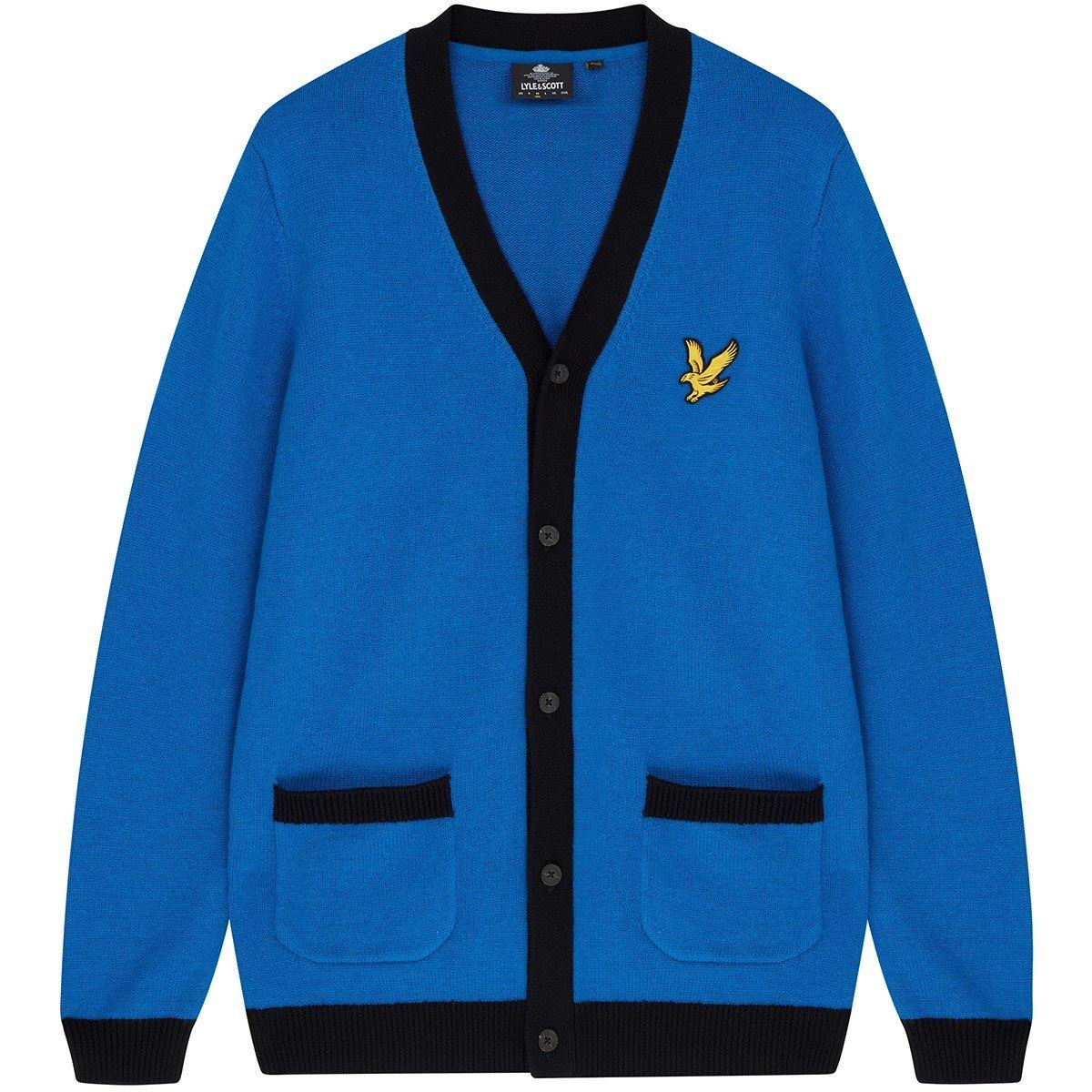 Bright Blue Mrl - Lyle and Scott - and Scott Block Cardigan Mens - 1