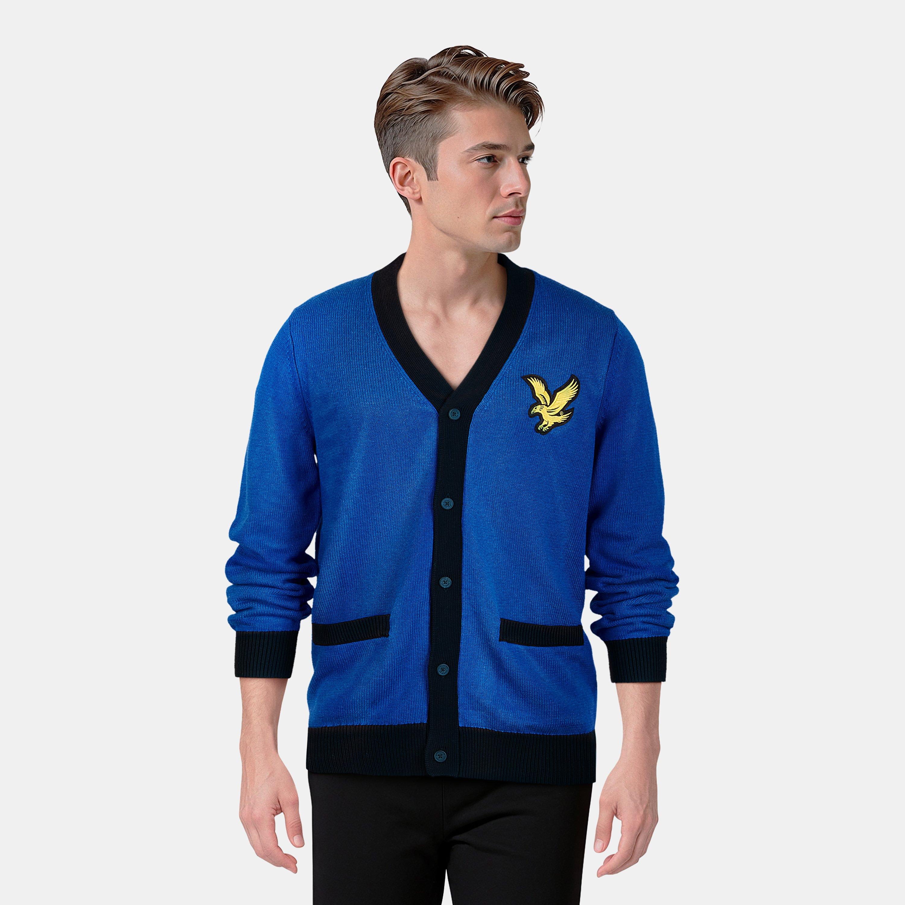 Bright Blue Mrl - Lyle and Scott - and Scott Block Cardigan Mens - 3