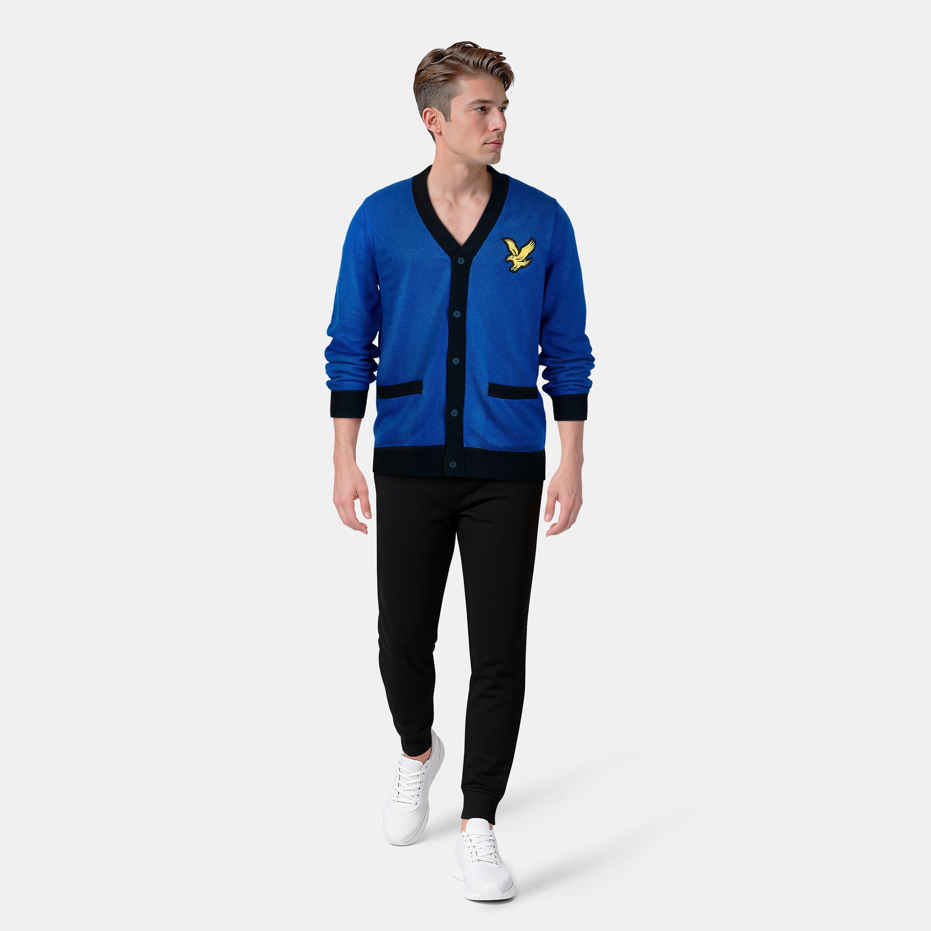 Bright Blue Mrl - Lyle and Scott - and Scott Block Cardigan Mens - 6