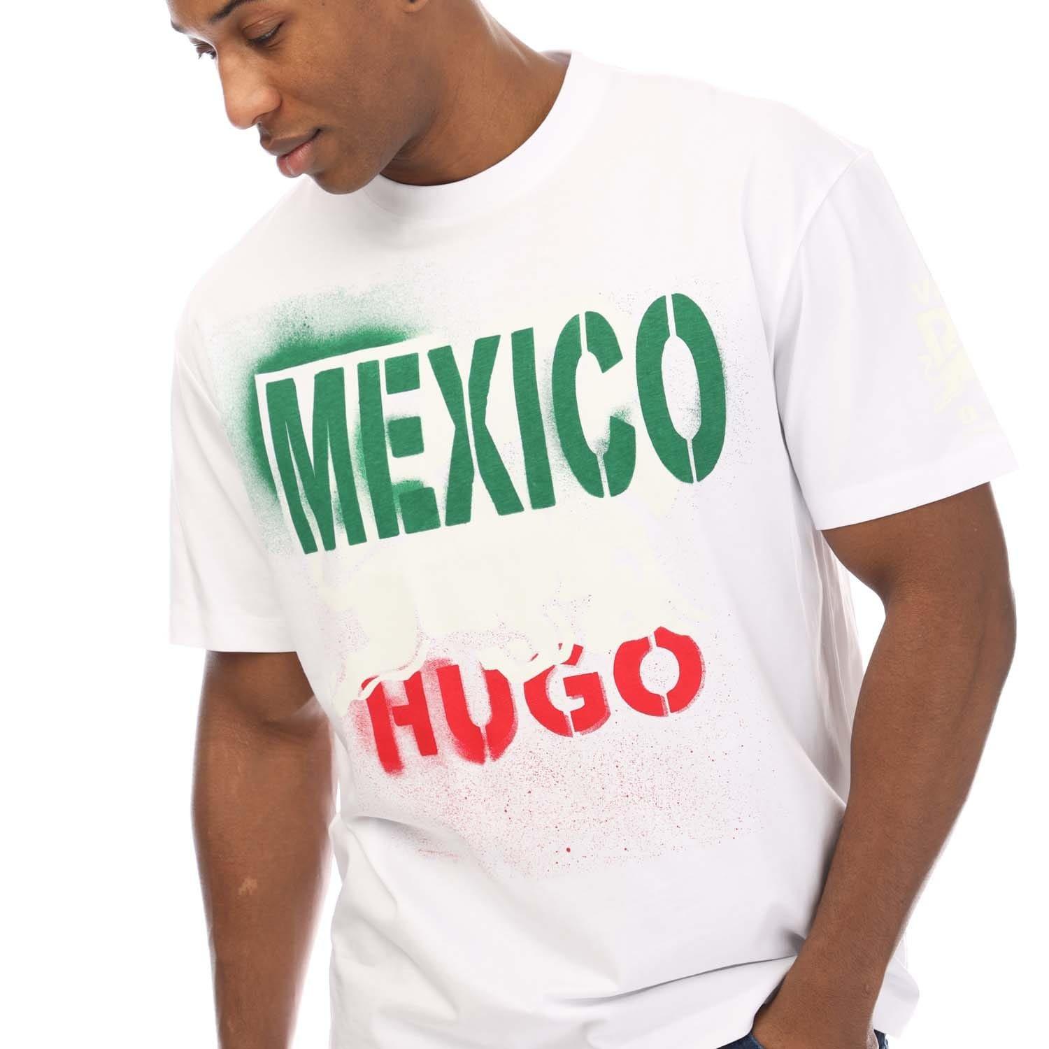 White - Hugo - Mexico Graphic T-Shirt - 3