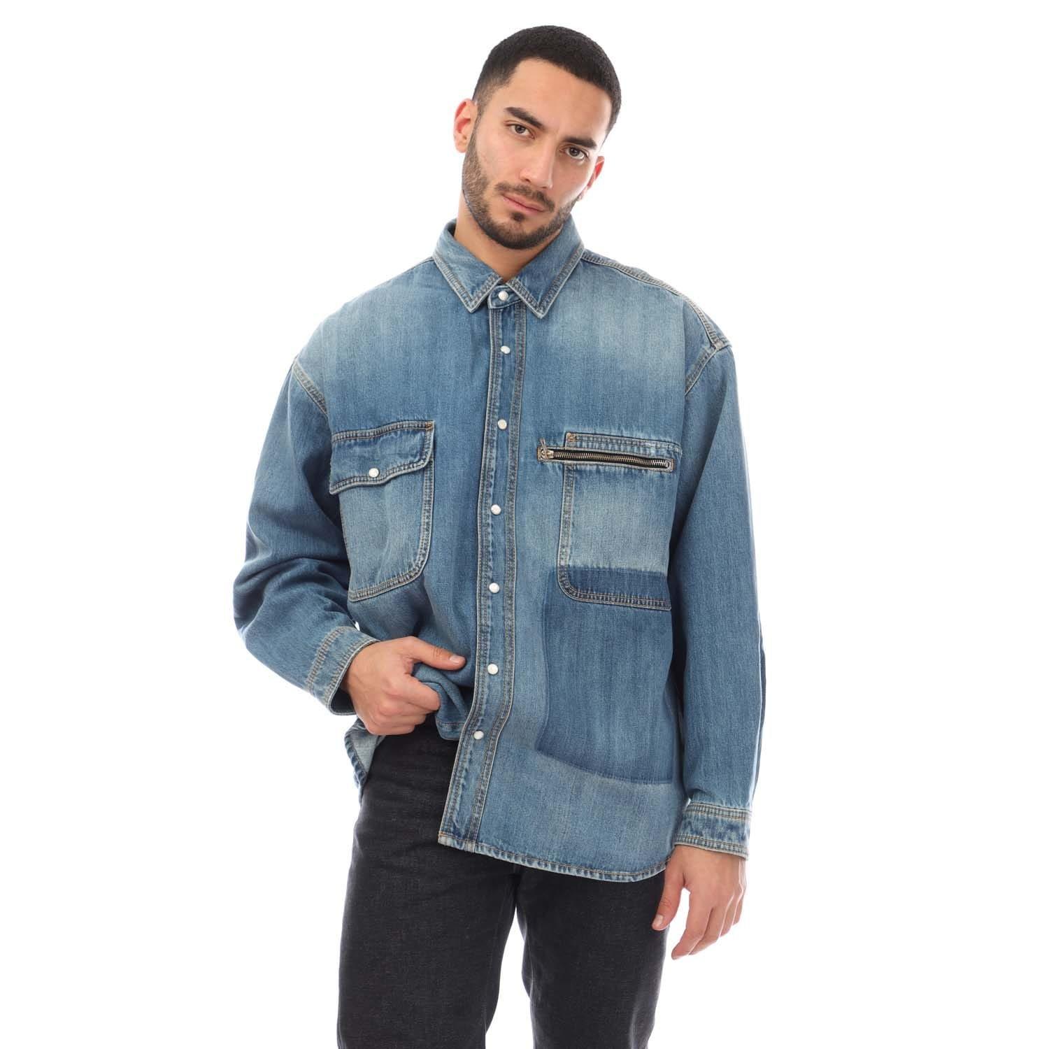 Blue - Palm Angels - Classic Denim Shirt - 1