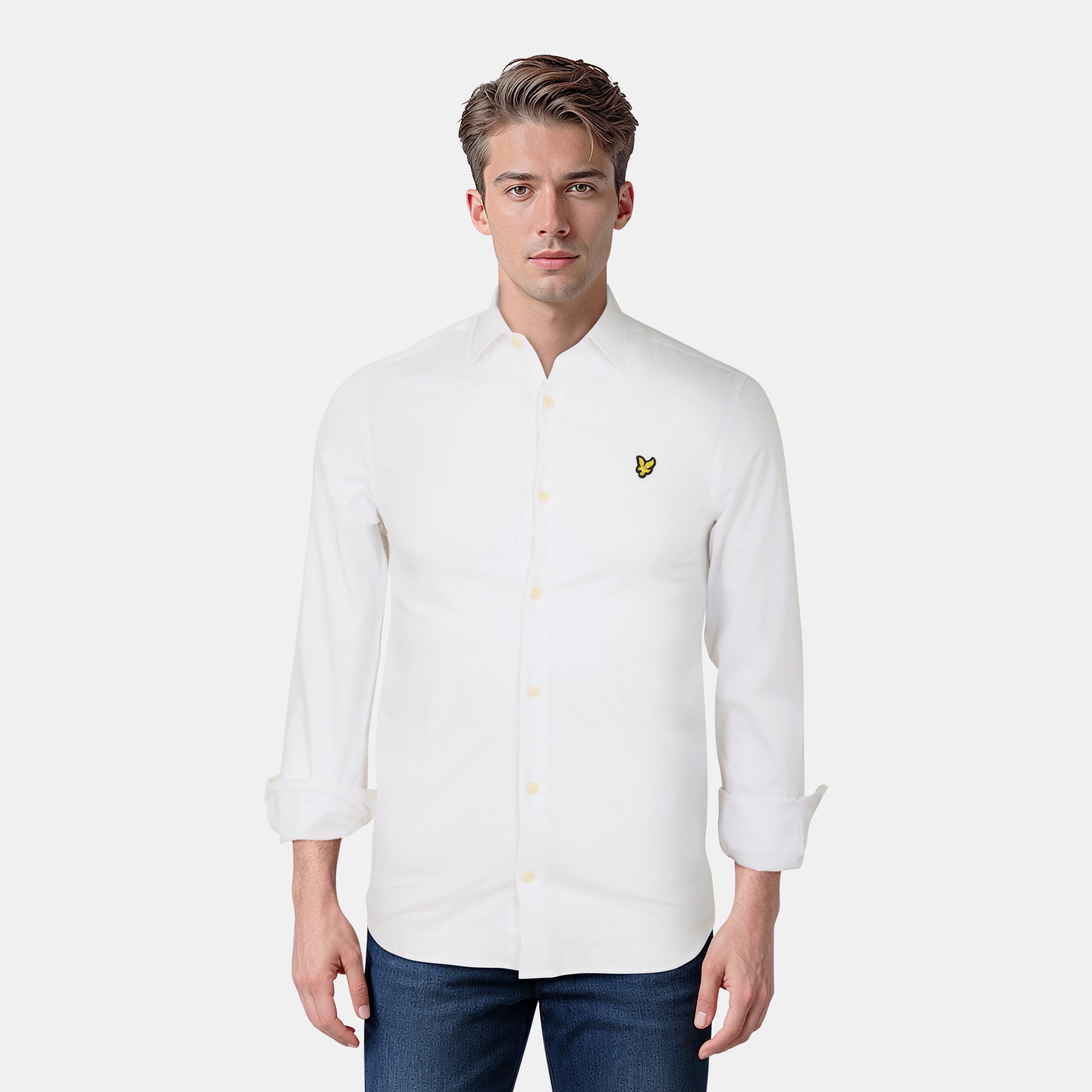 626 White - Lyle and Scott - Lyle and Scott Slim Fit Poplin Shirt Mens - 3
