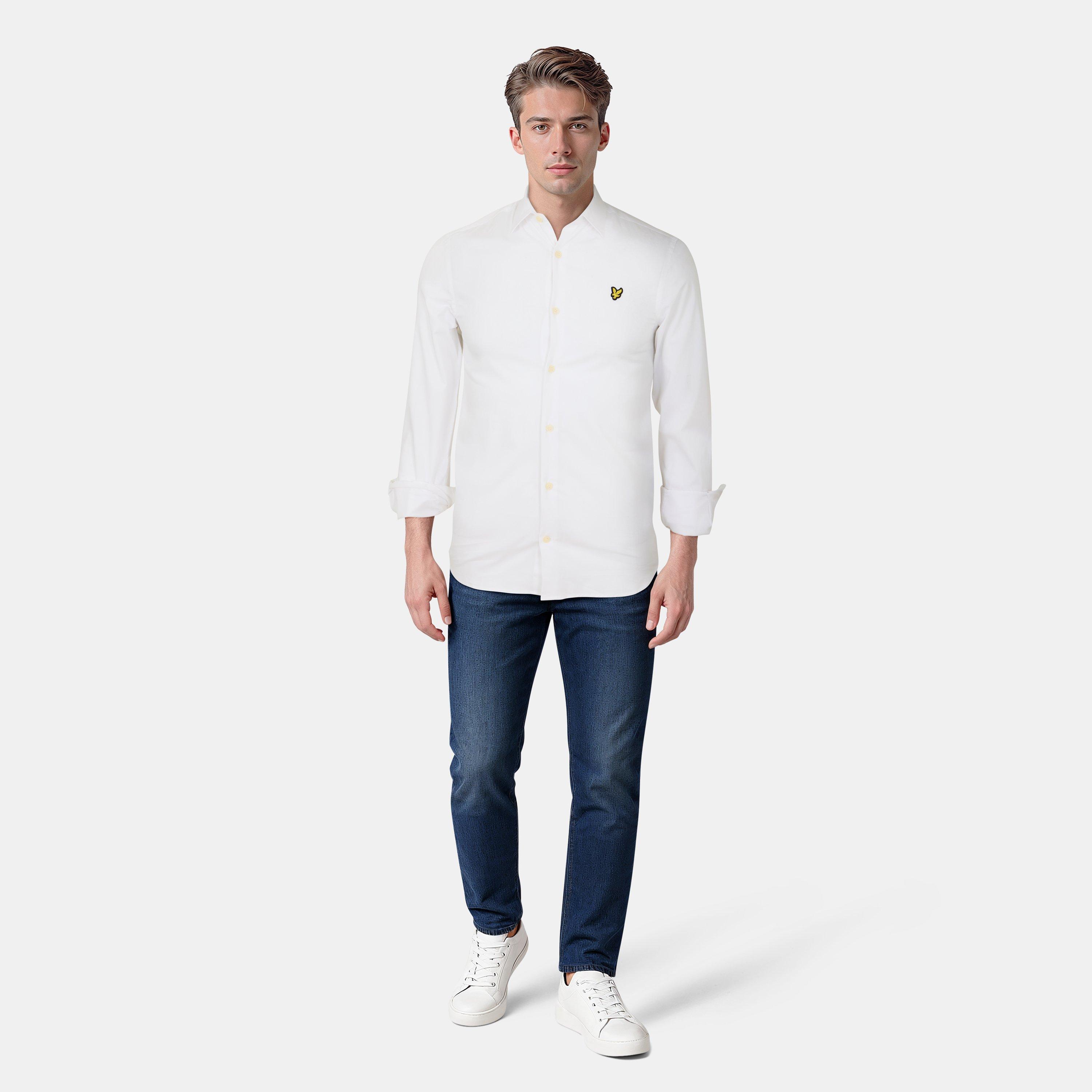 626 White - Lyle and Scott - Lyle and Scott Slim Fit Poplin Shirt Mens - 6