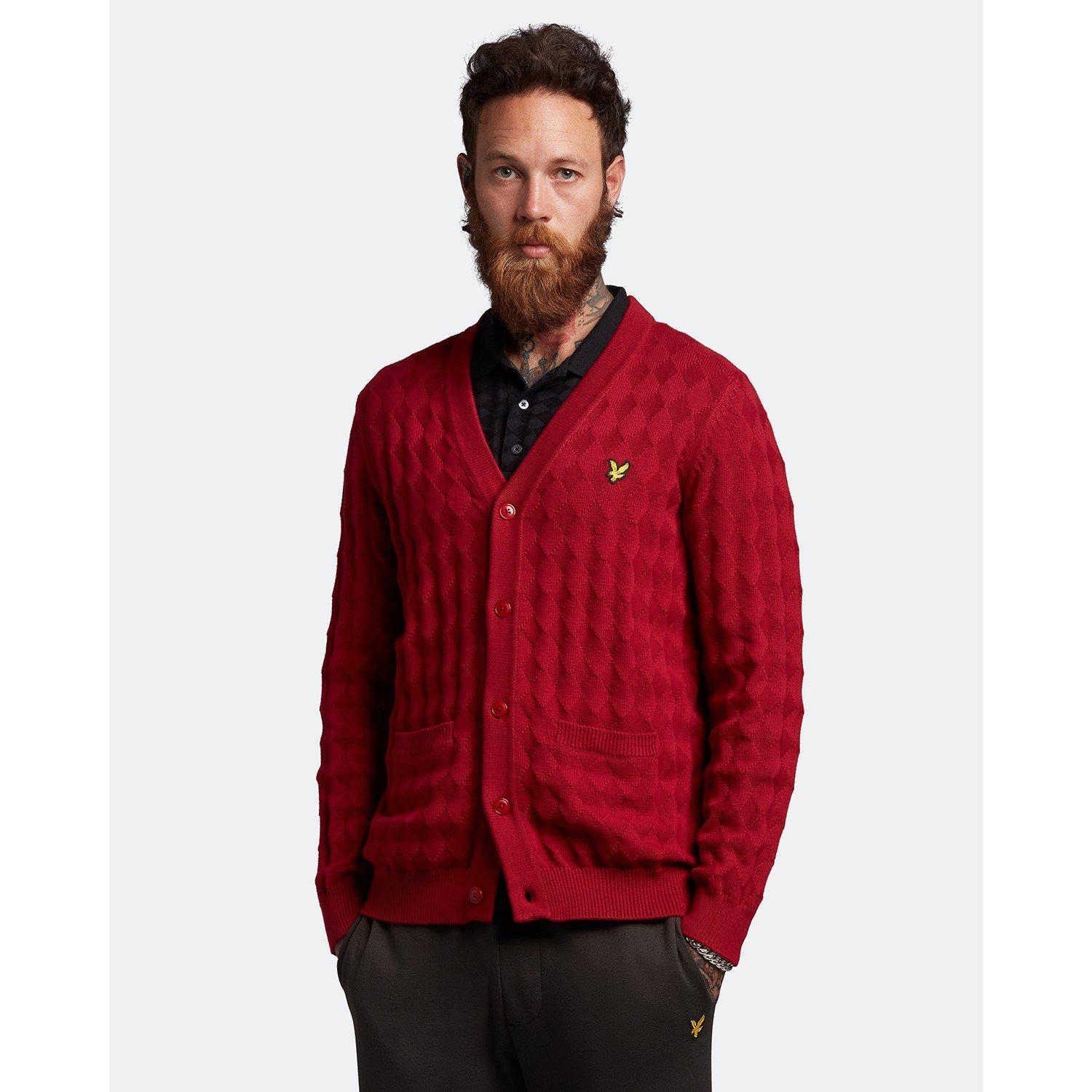 Tunnel Red - Lyle and Scott - Long-Sleeve Knitted Cardigan - 5