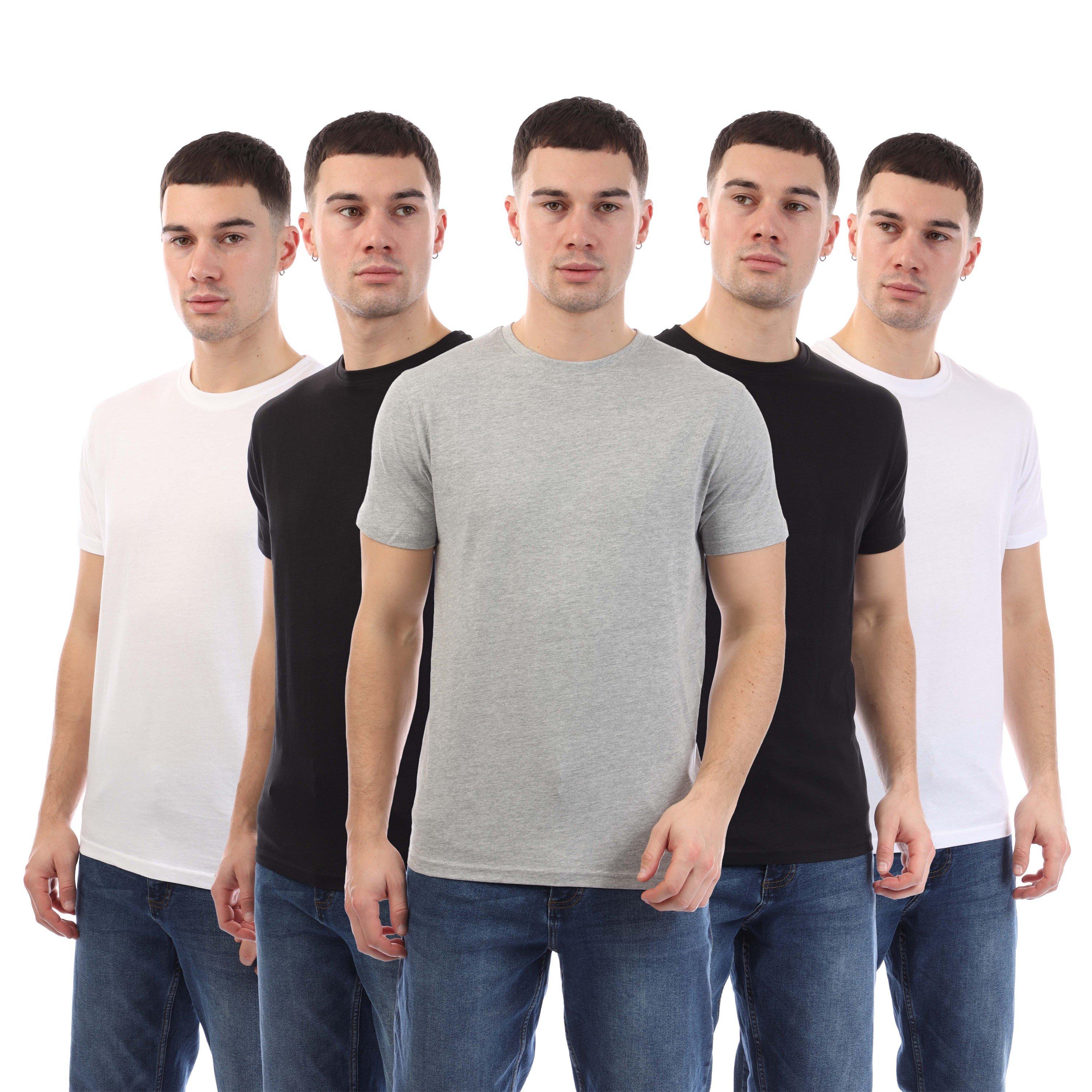 Multi Colour - Duck and Cover - Caplaz Print Sleeve 5 Pack T-Shirts - 1