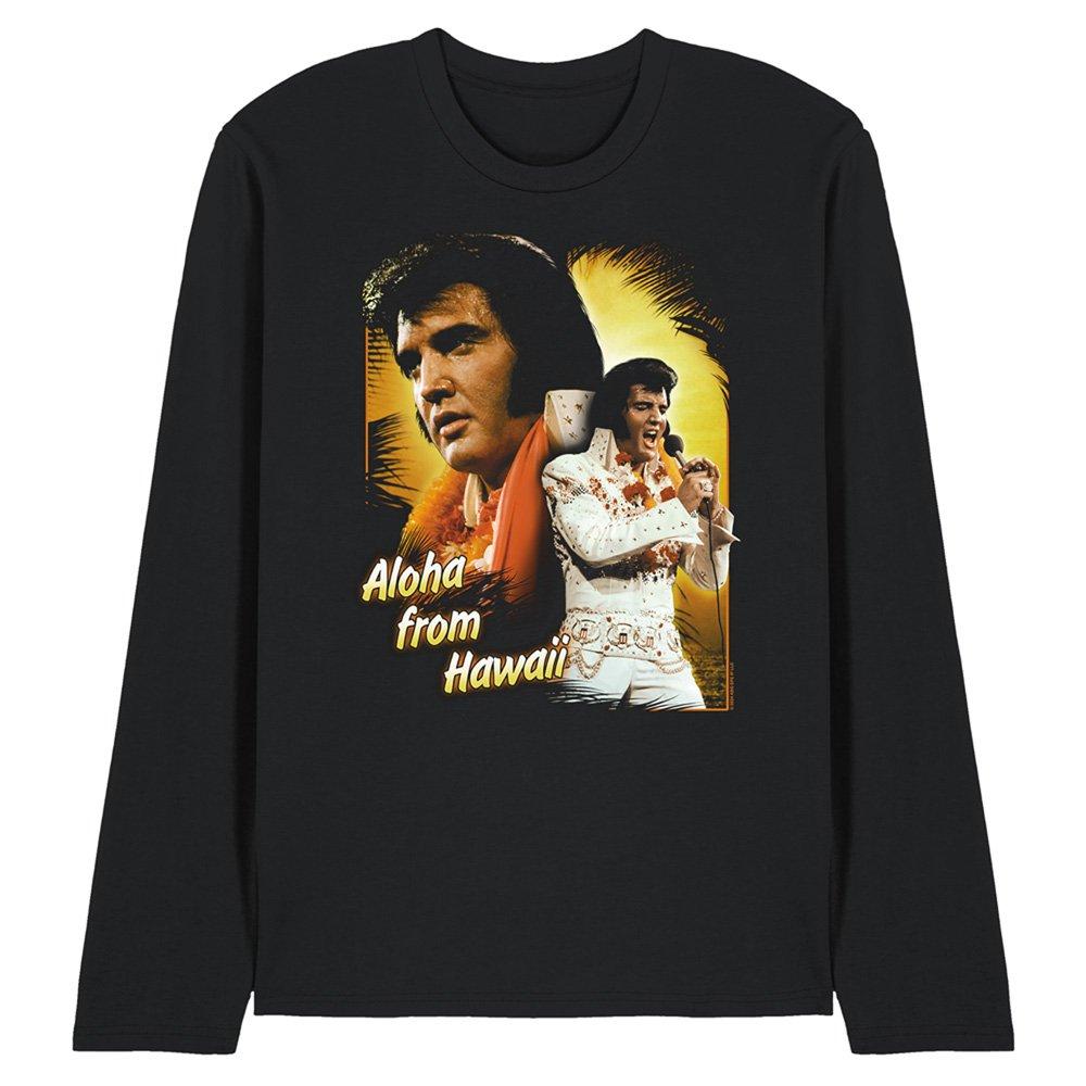 Black - Elvis Presley - Elvis Presley Aloha Long Sleeve T-Shirt Black - 1