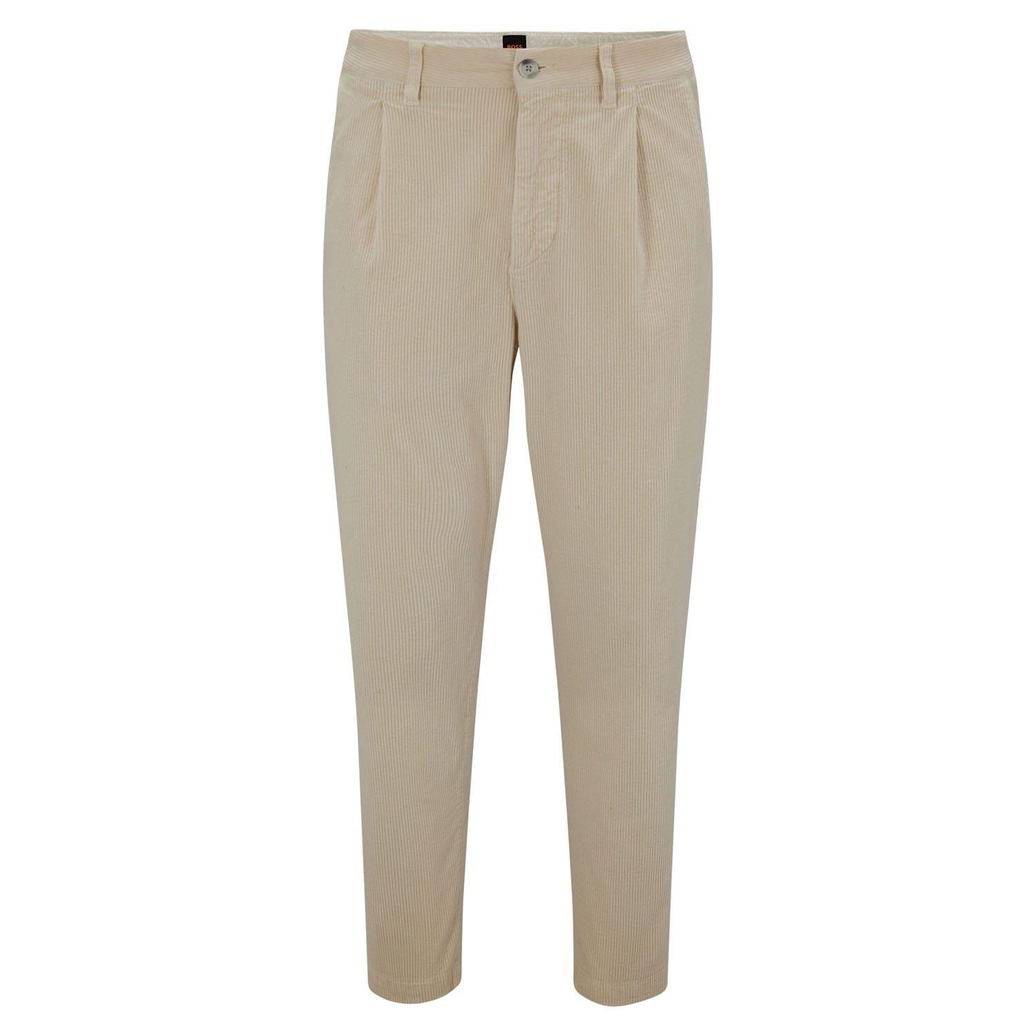 White - Boss - Boss Schino-Shyne 10243987 01 Straight Leg Trousers Mens