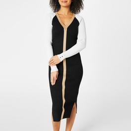 Boss Long Sleeve Knitted Bodycon Dress