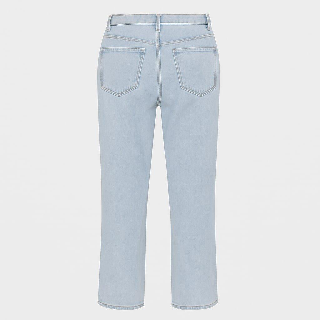 Blue - I Saw It First - Cross Embroidered Wide Leg Jean - 2