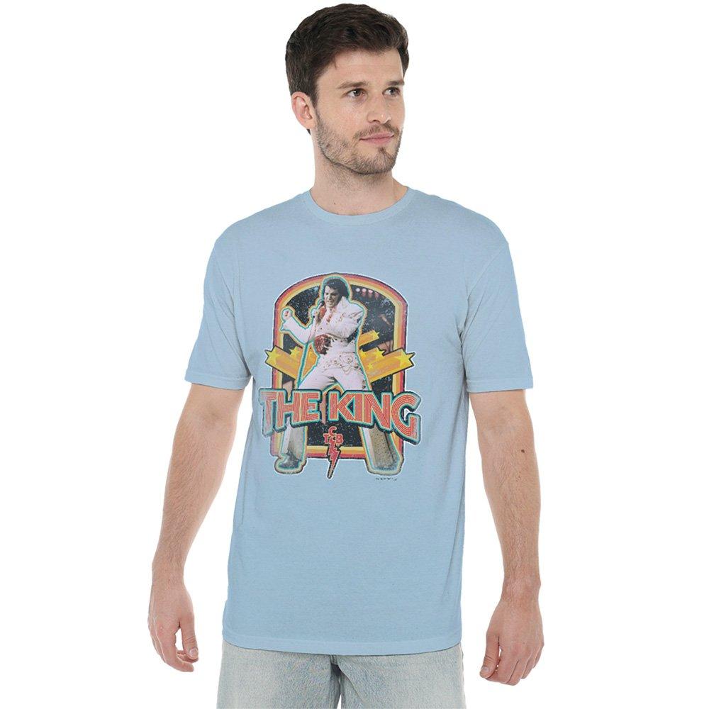 Light Blue - Elvis Presley - Elvis Presley Distressed King T-Shirt Light Blue - 1