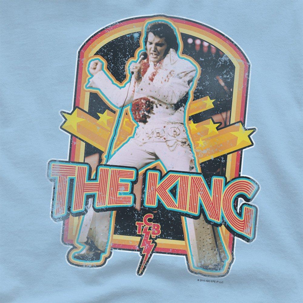 Light Blue - Elvis Presley - Elvis Presley Distressed King T-Shirt Light Blue - 2
