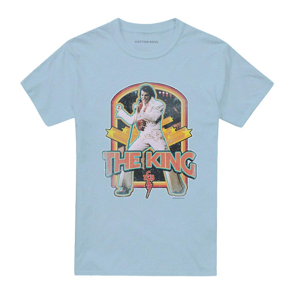 Light Blue - Elvis Presley - Elvis Presley Distressed King T-Shirt Light Blue - 4
