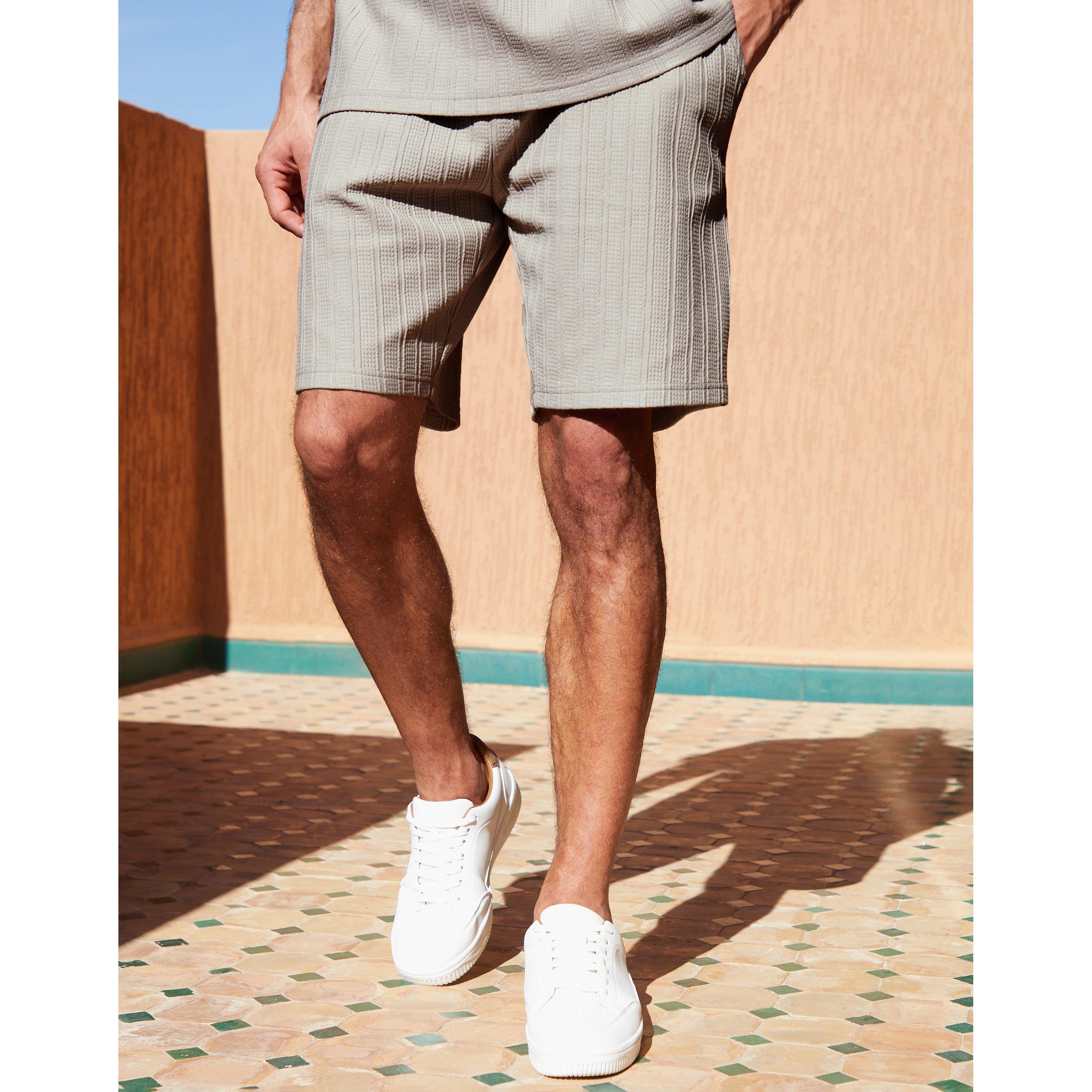 Taupe - Threadbare - Men's Mersay Knitted Shorts - 2