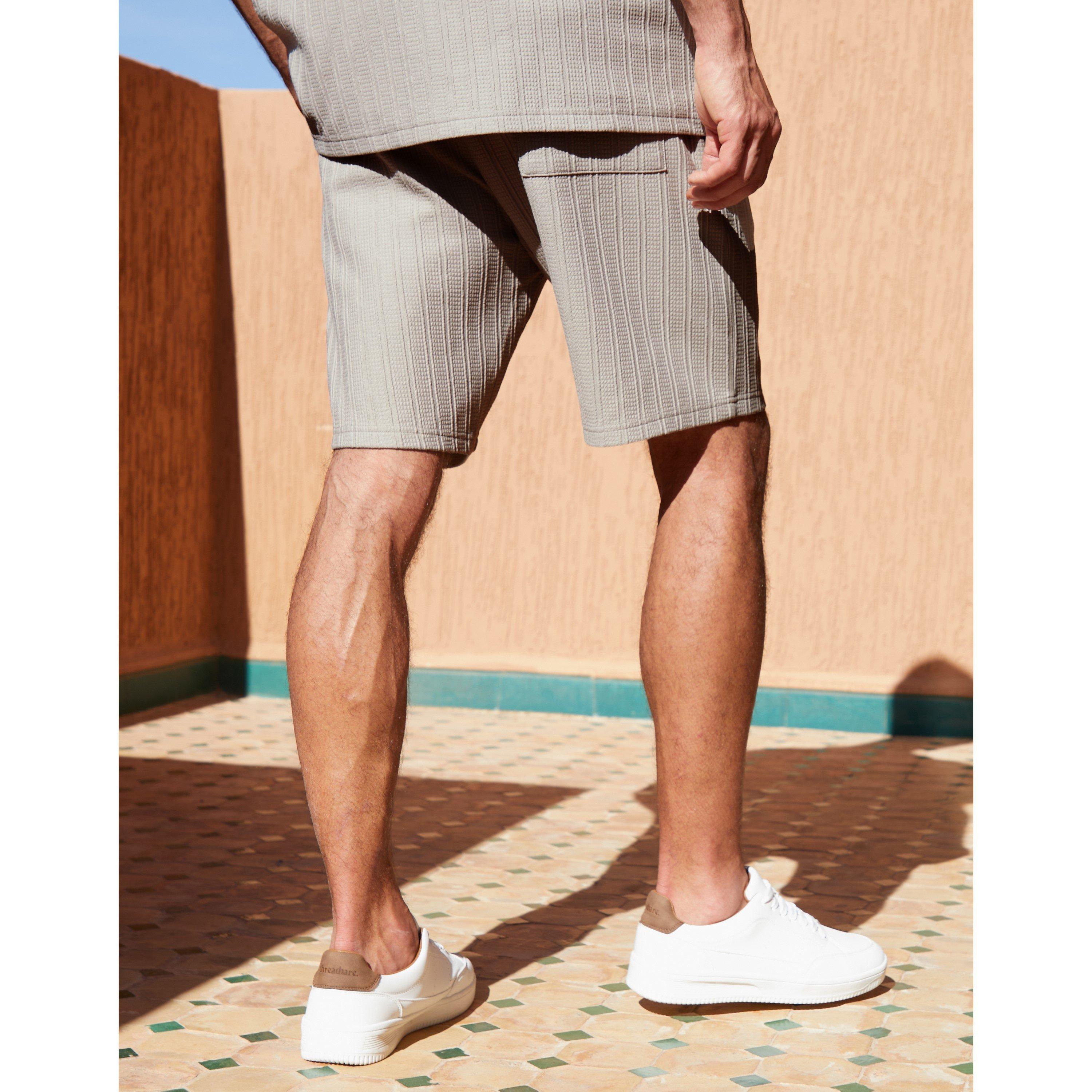 Taupe - Threadbare - Men's Mersay Knitted Shorts - 3