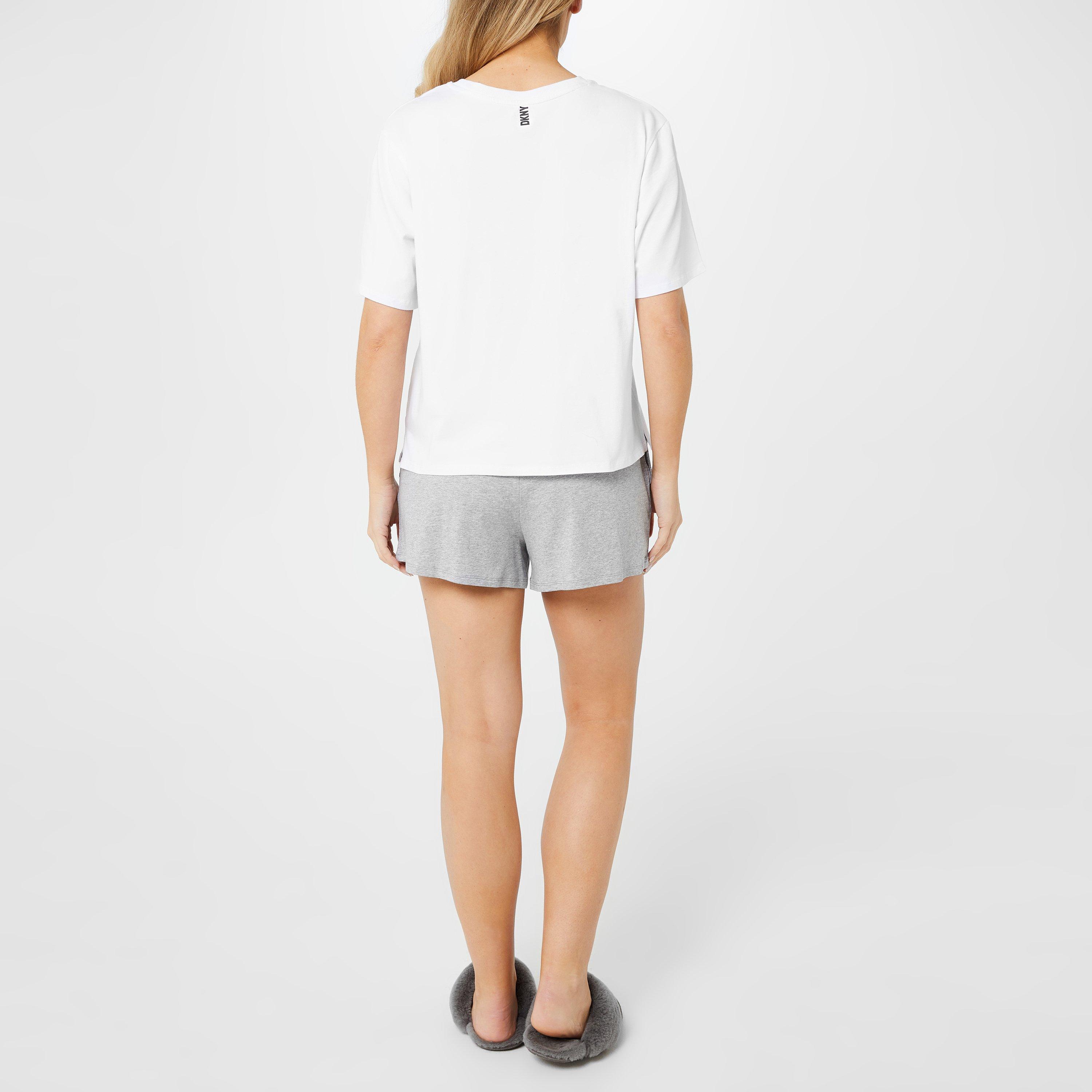 Branco/Cinzento - DKNY - Short Sleeve Top and Boxer Set - 3