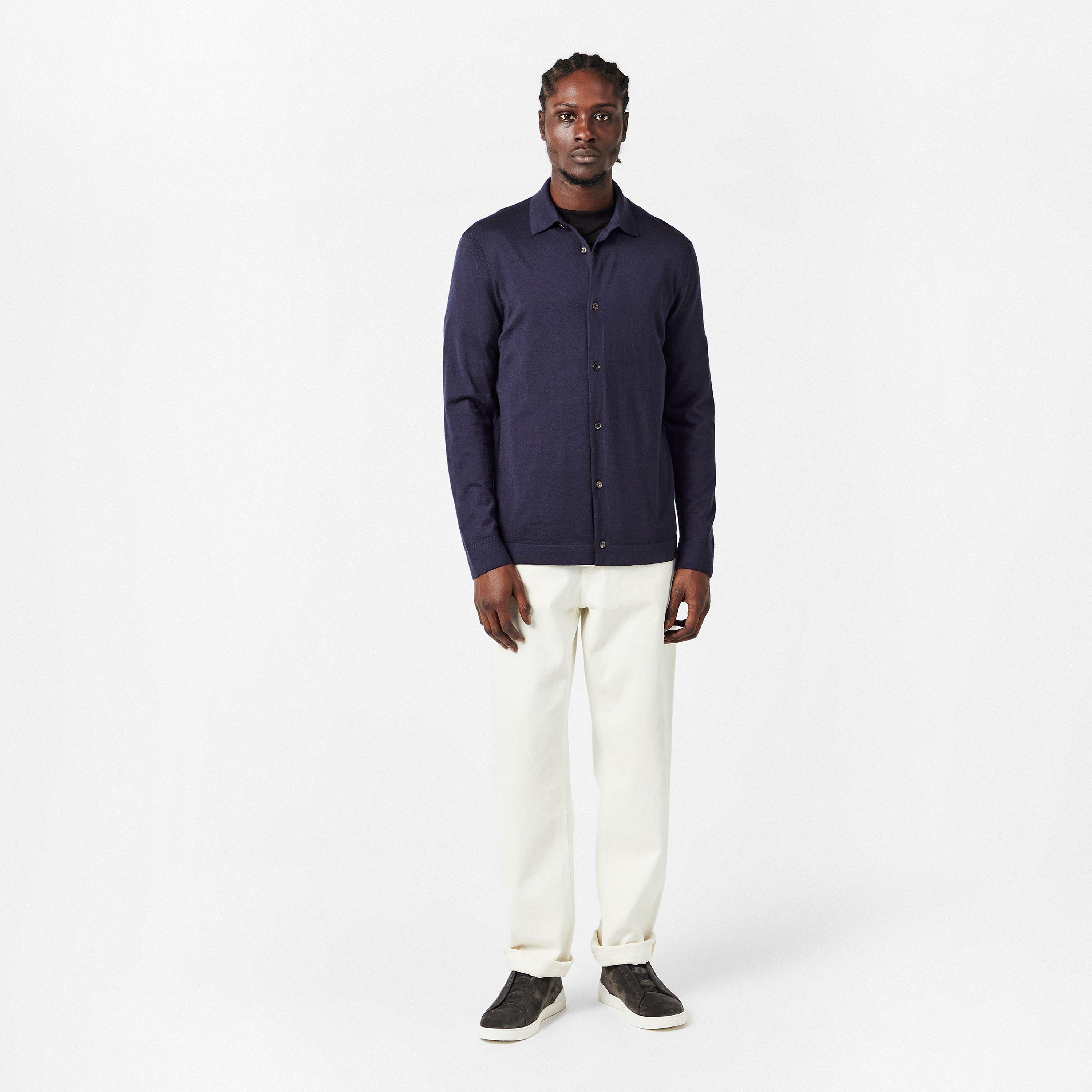 Navy B98 - Zegna - Men's Cash Knitted Top - 6