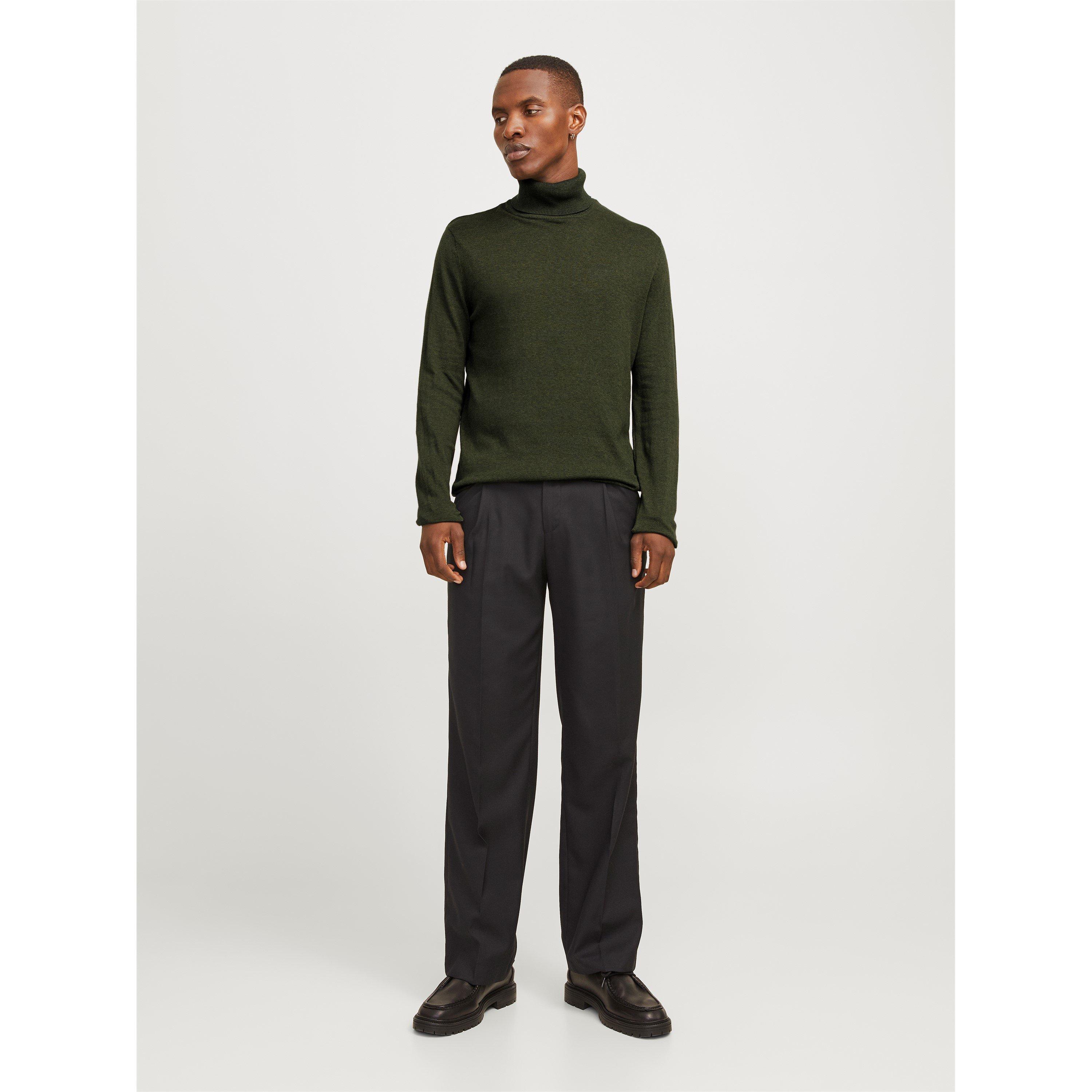 Kombu Groen - Jack and Jones - Knitted Roll Neck Jumper - 6