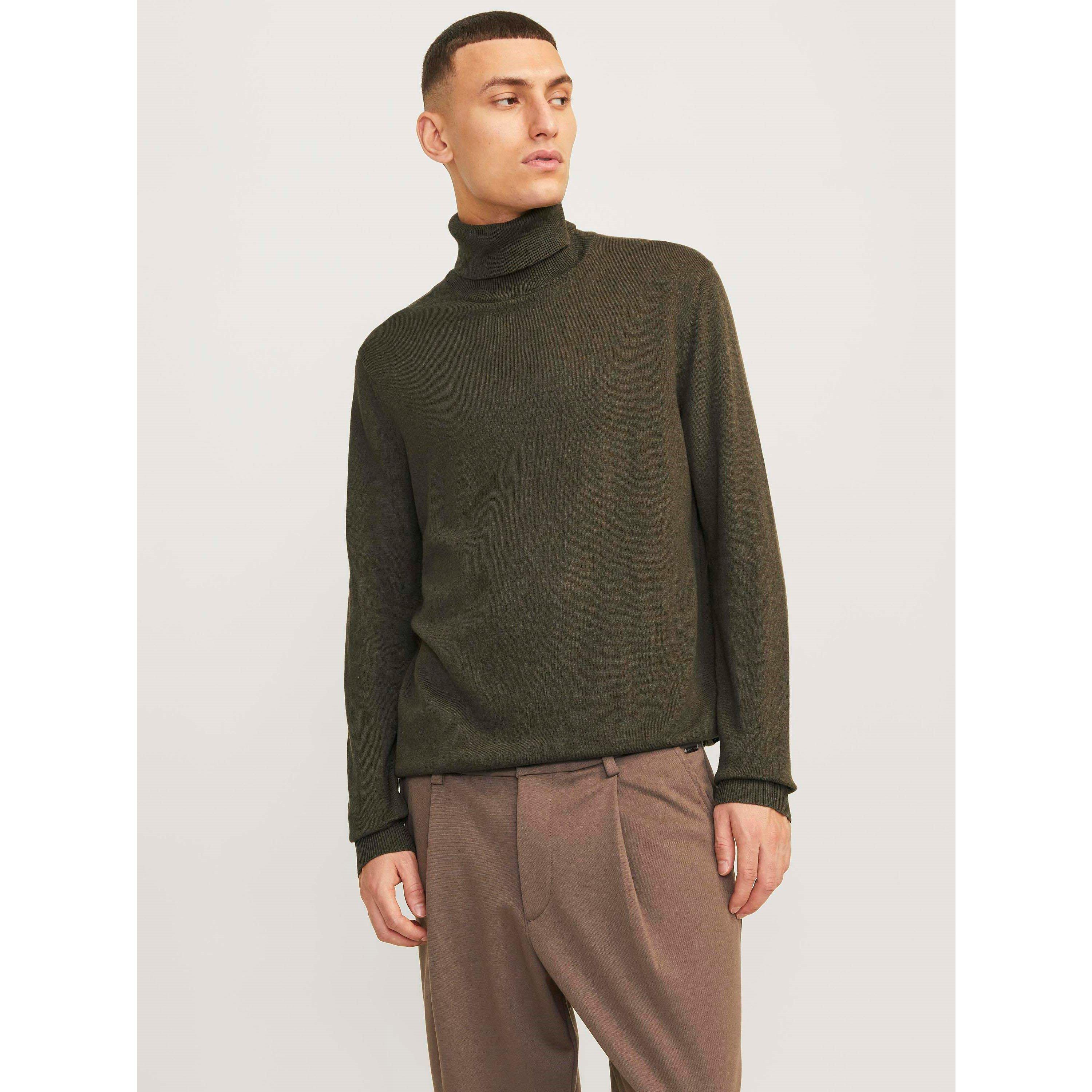 Olive Night - Jack and Jones - Men's Knitted Roll Neck Jumper - 3