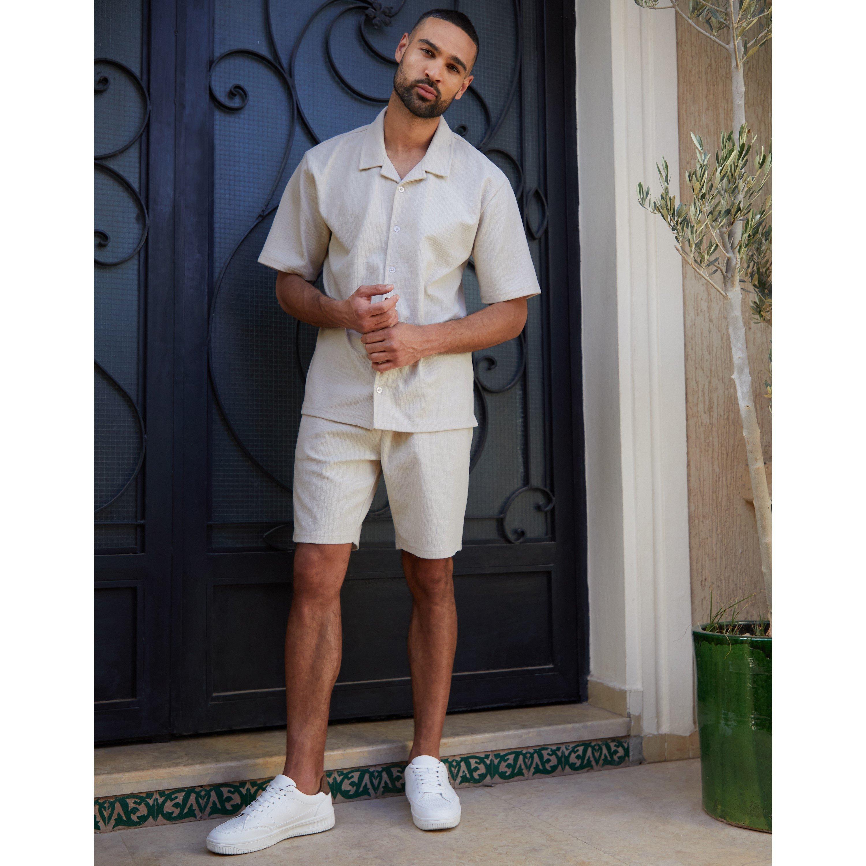 Ecru - Threadbare - Men's Knitted Shorts - 2