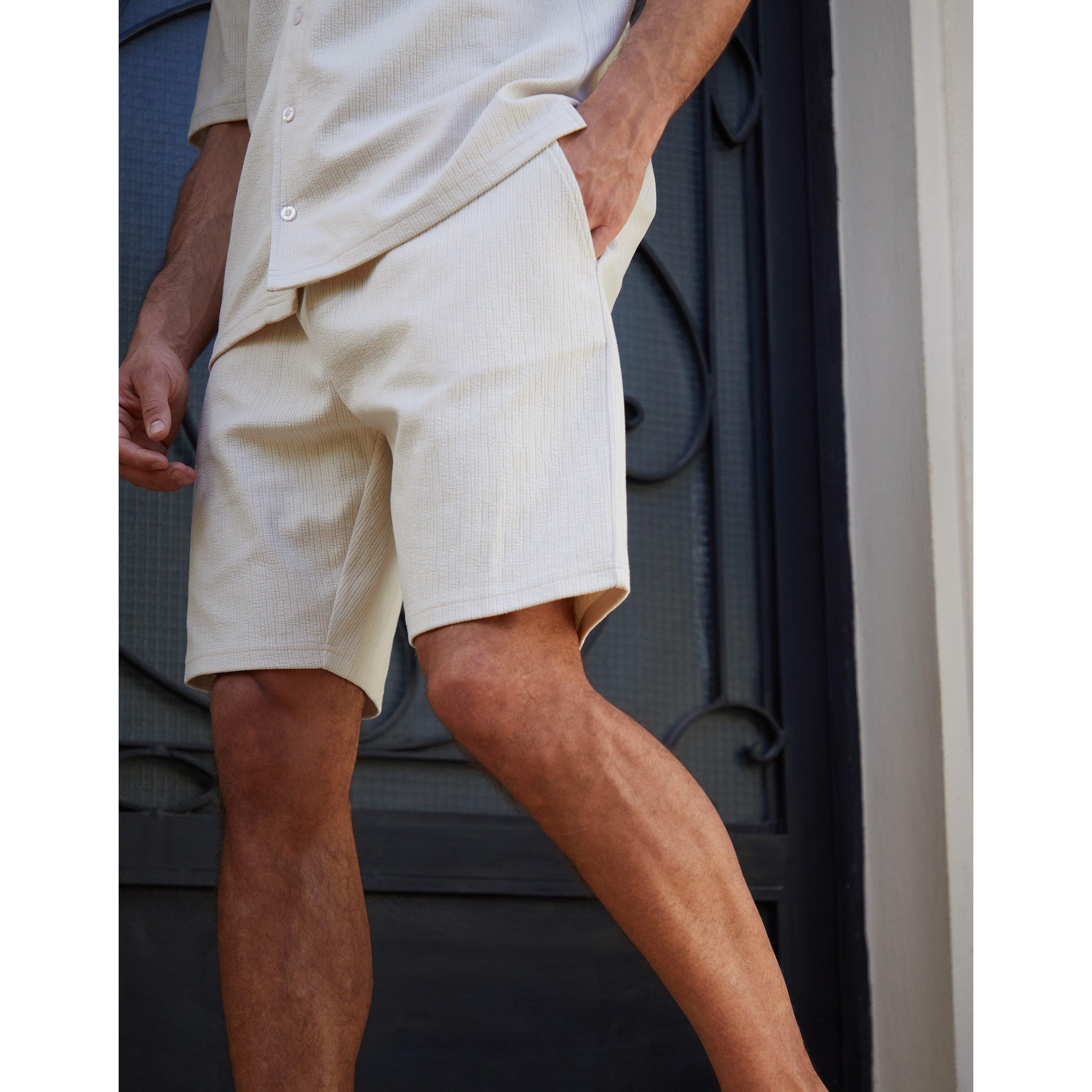 Ecru - Threadbare - Men's Knitted Shorts - 4