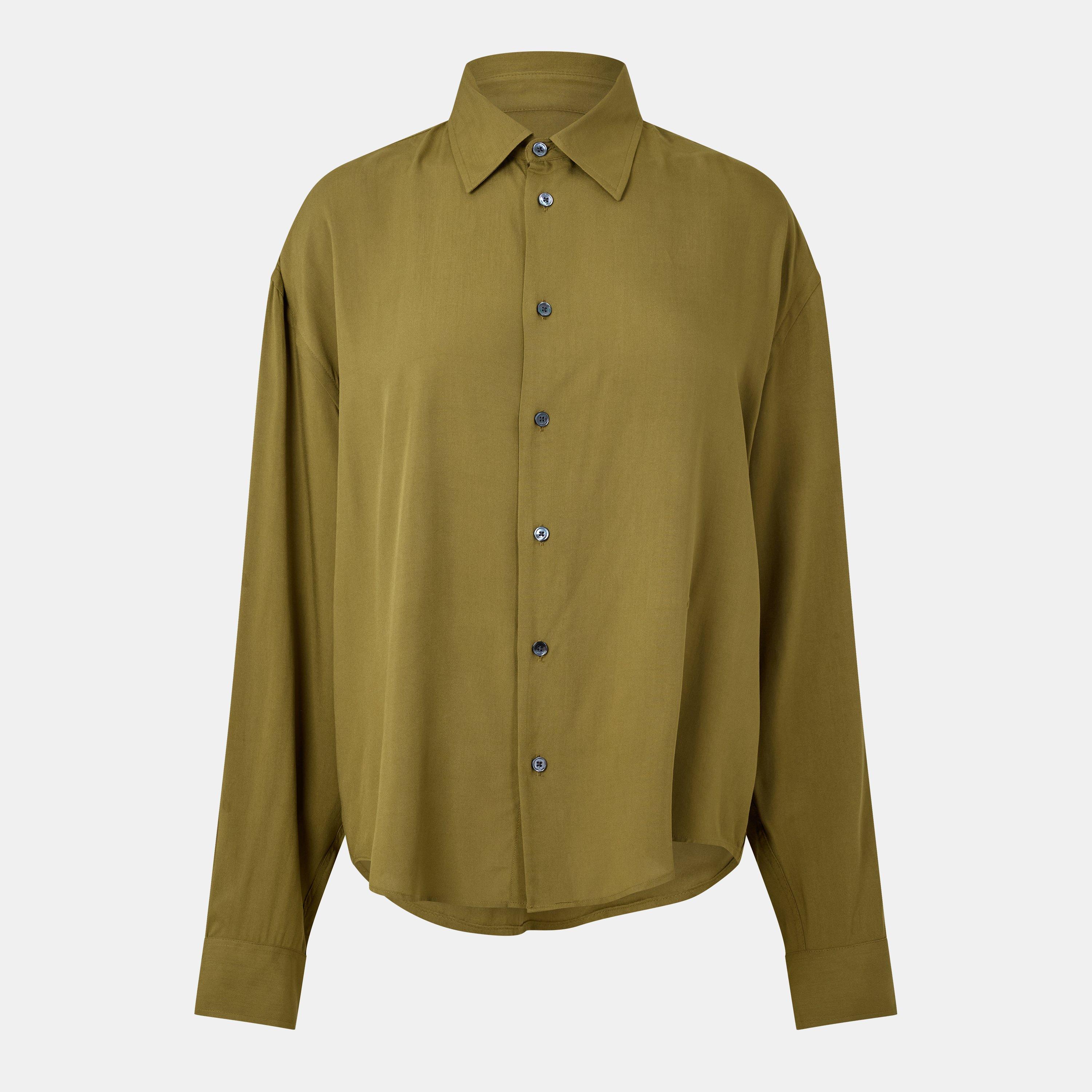 Ami Paris Women's Bronze Long Sleeve Plain Shirt - S  (UK 10)