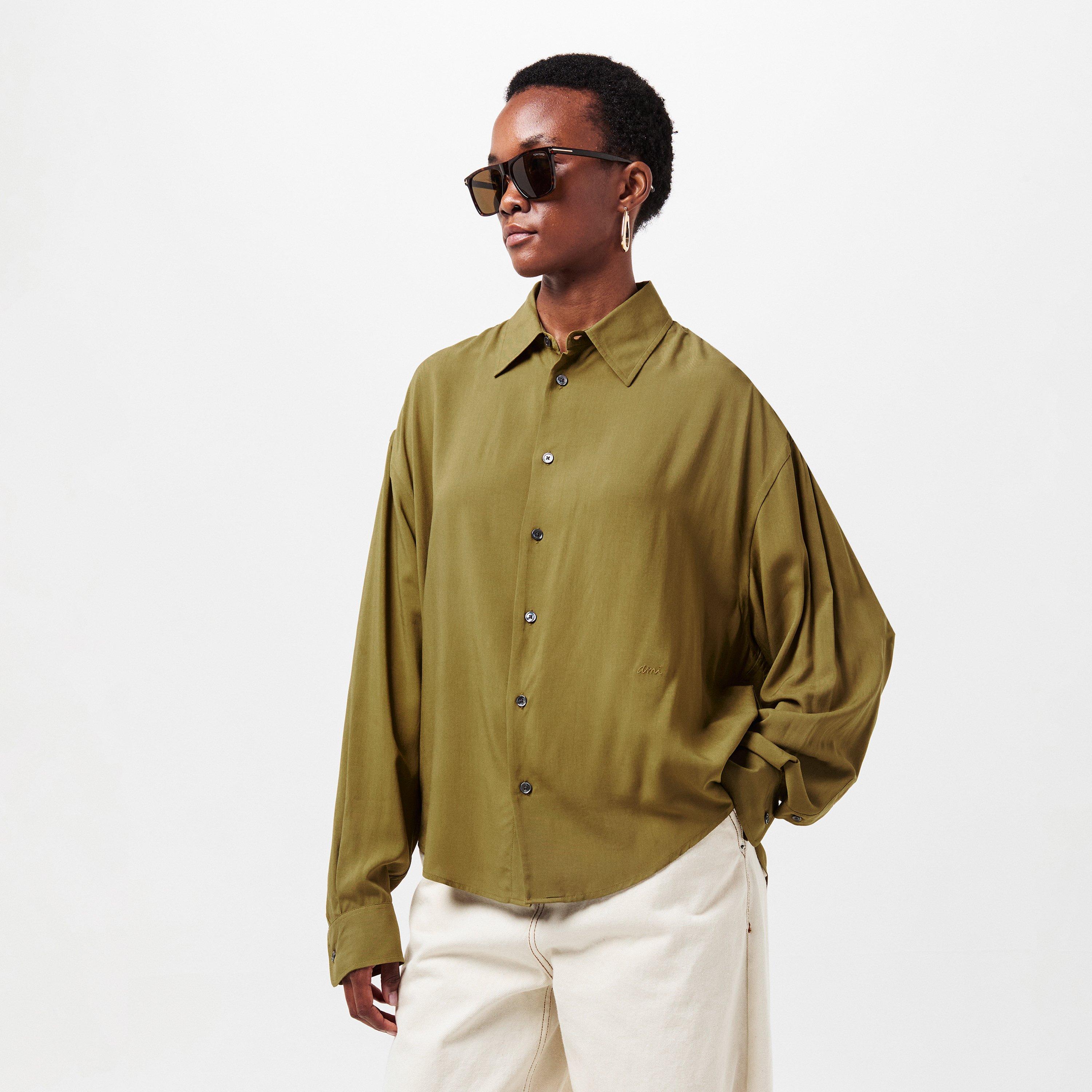 Bronze - Ami Paris - Women's Plain Long-Sleeve Shirt - 3