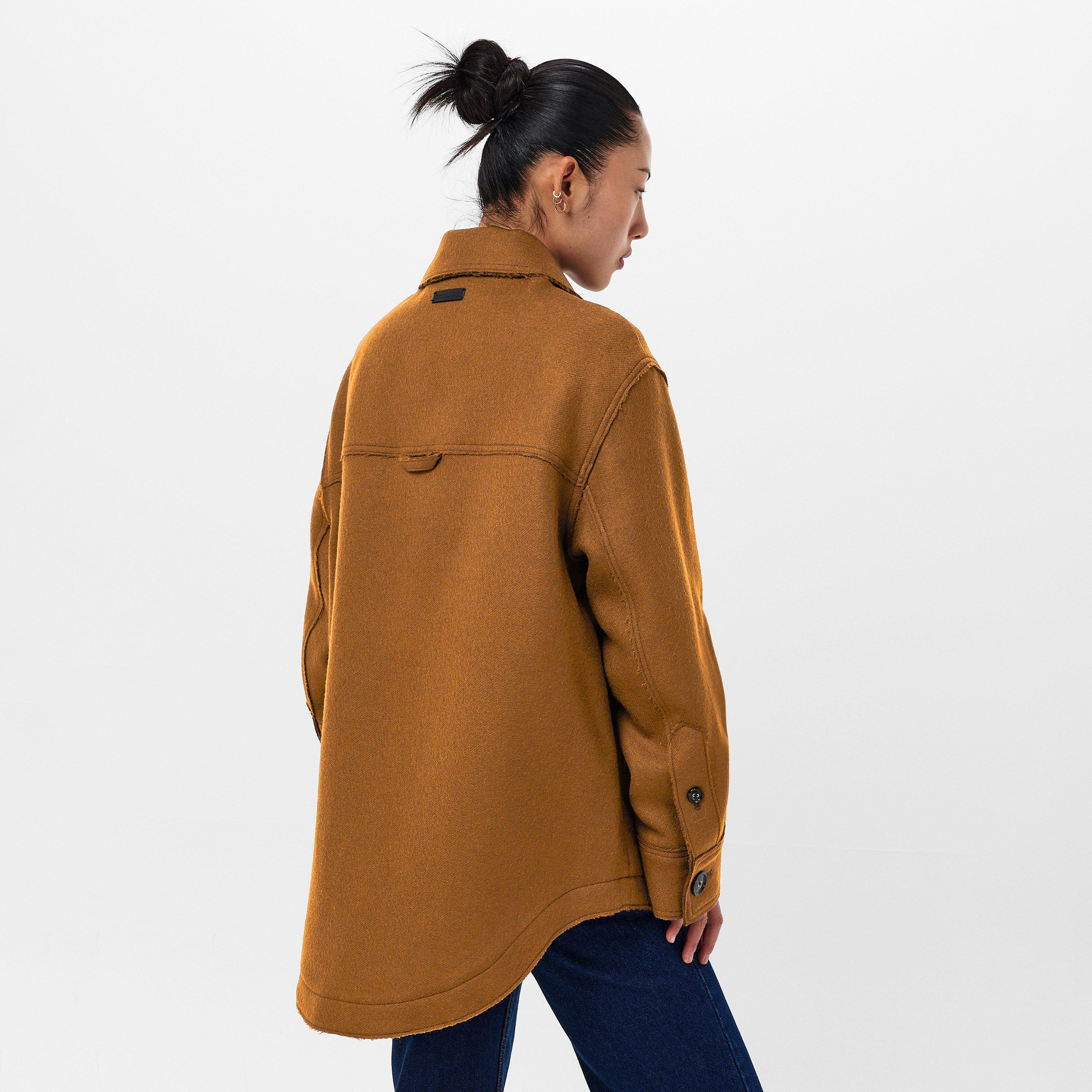 Noisette - Ami Paris - Women's Suede Long-Sleeve Plain Shirt - 4