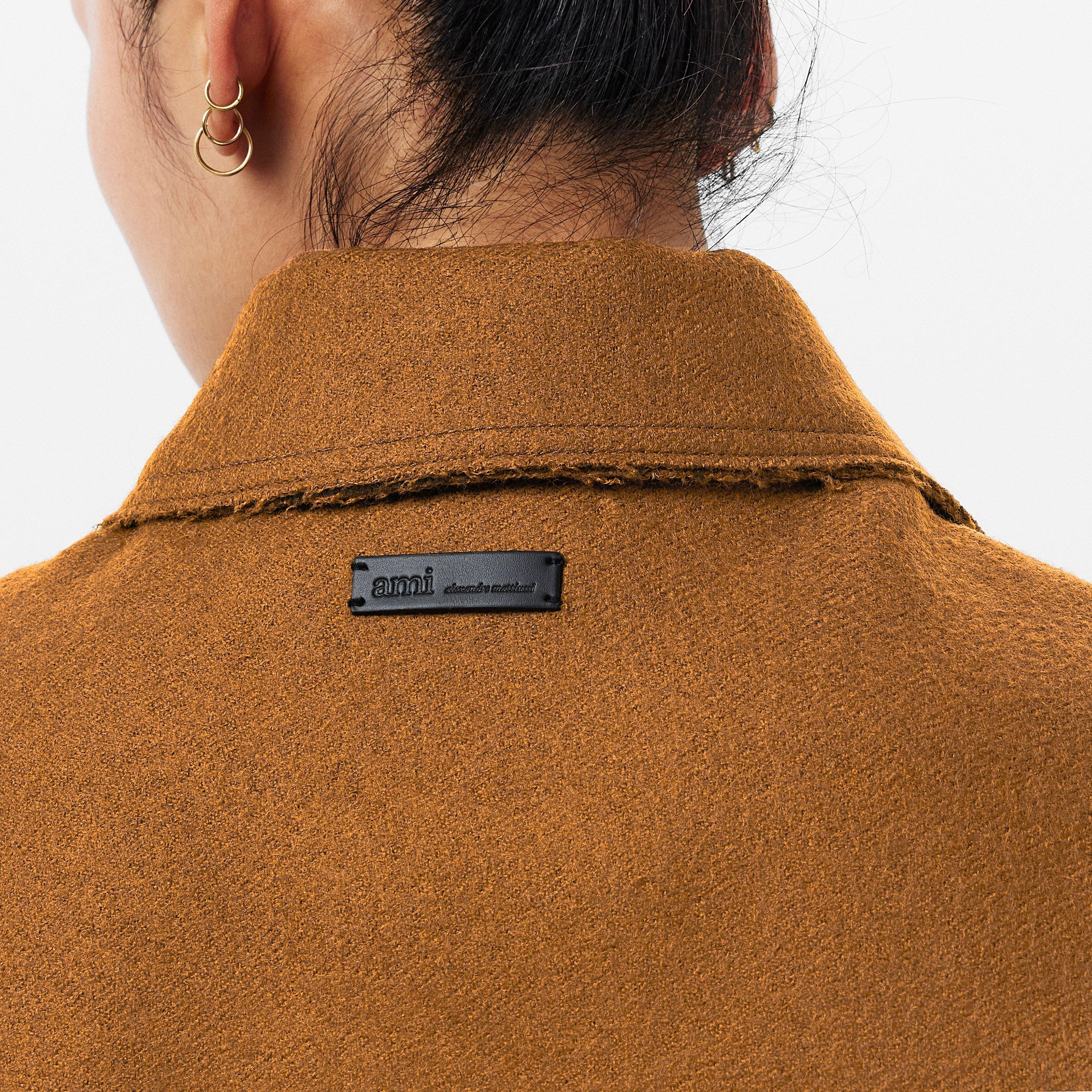 Noisette - Ami Paris - Women's Suede Long-Sleeve Plain Shirt - 5