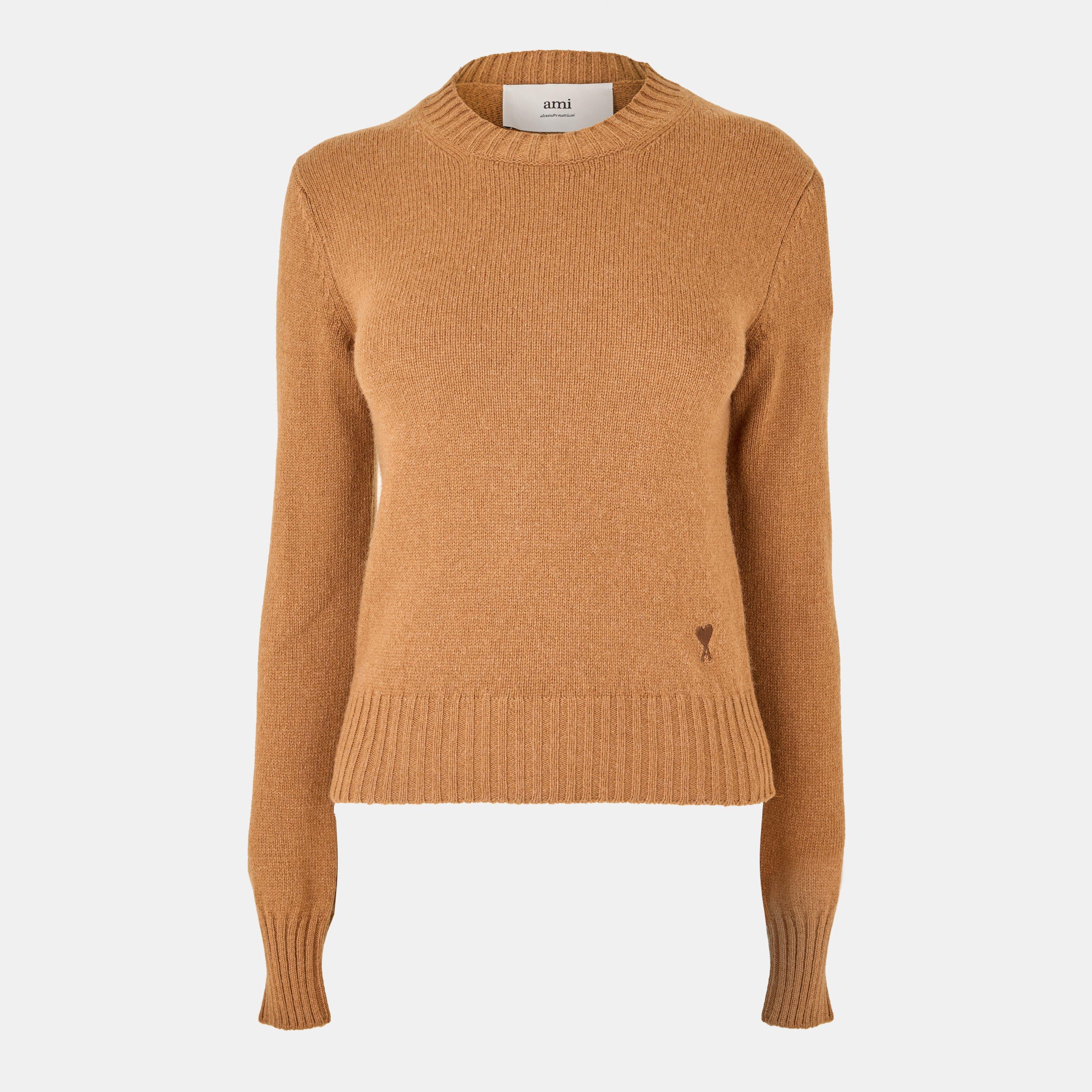 Noisette - Ami Paris - Women's Knitted Crew Neck Jumper - 1