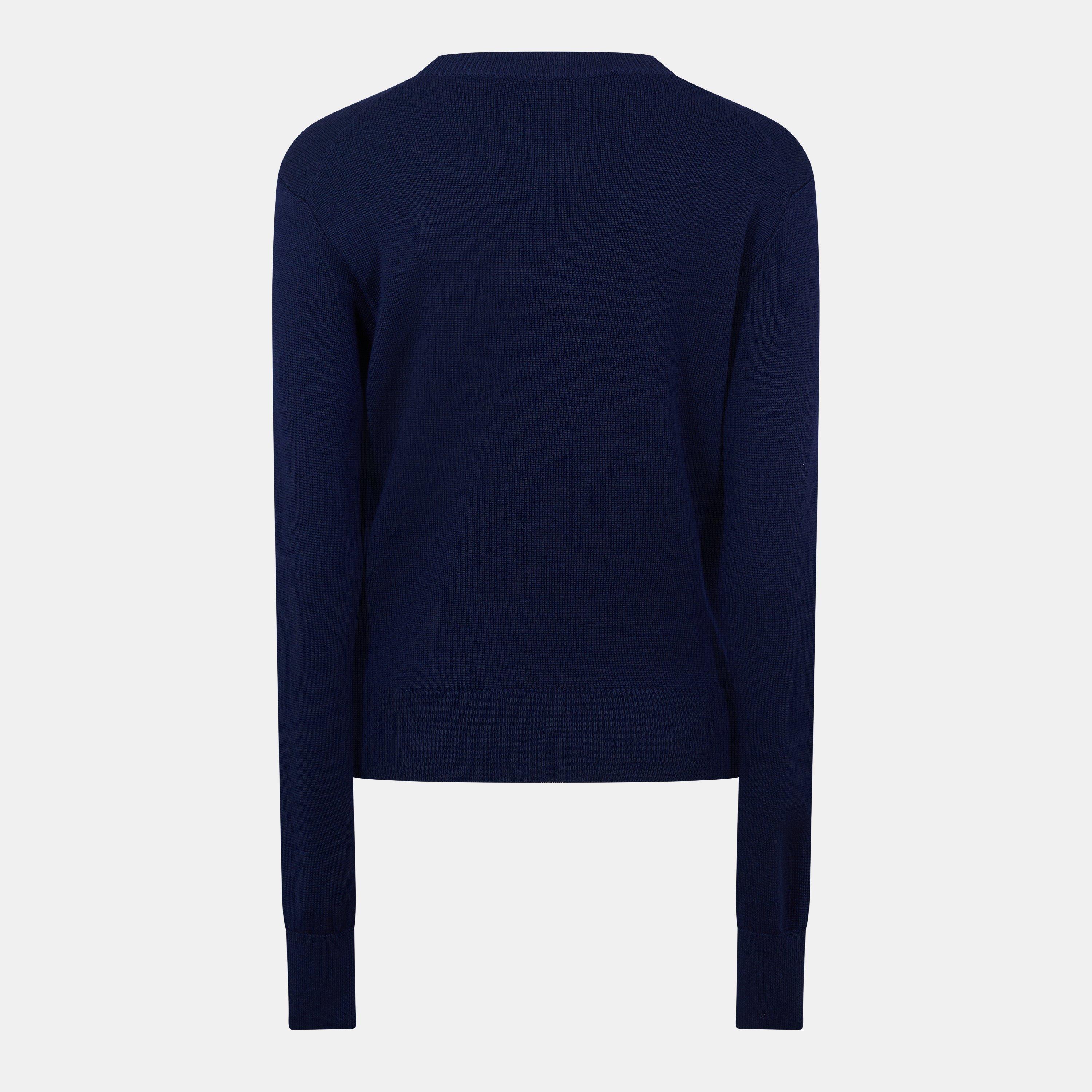 Marine/Rouge - Ami Paris - Wool Ami de Coeur Crew Neck Sweater - 2