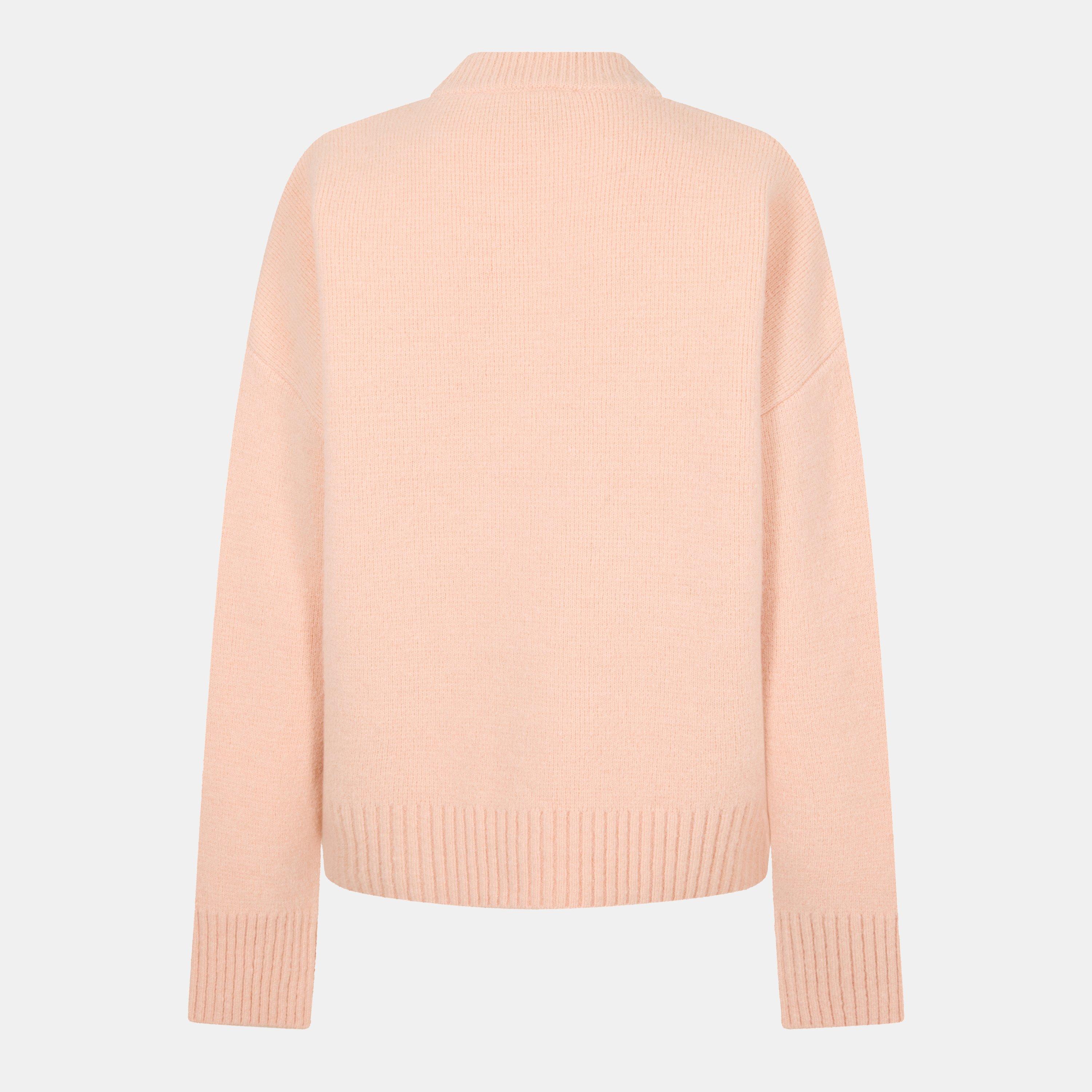 Powder Pink - Ami Paris - Women's Nuage Crew Neck Jumper - 2