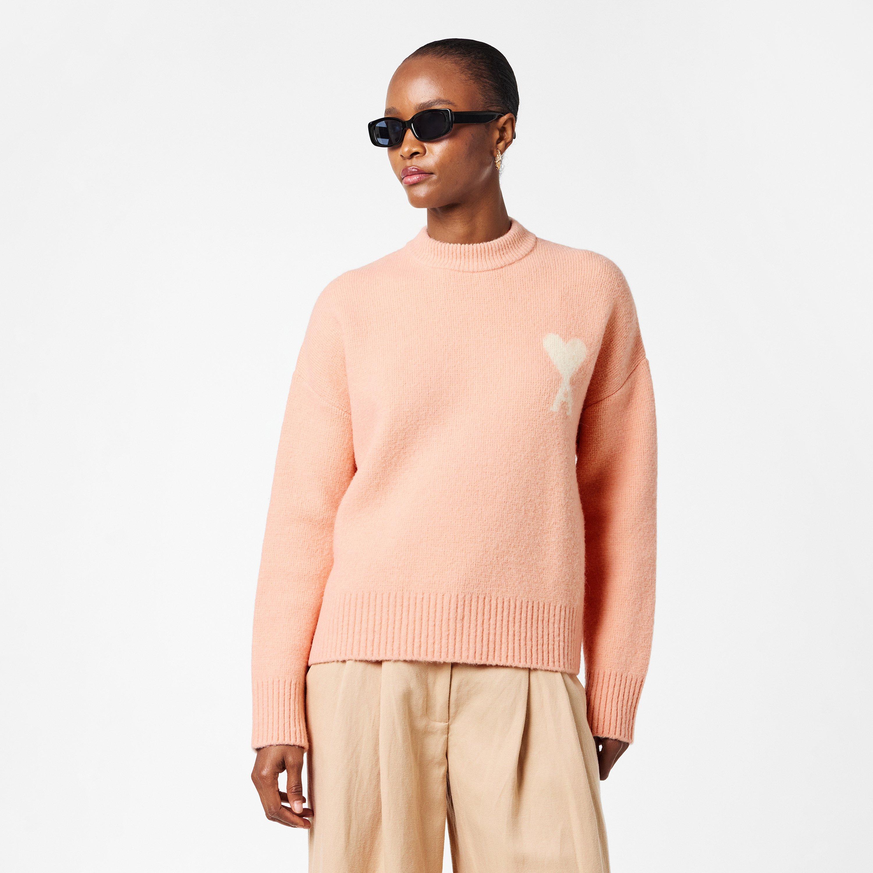 Powder Pink - Ami Paris - Women's Nuage Crew Neck Jumper - 3