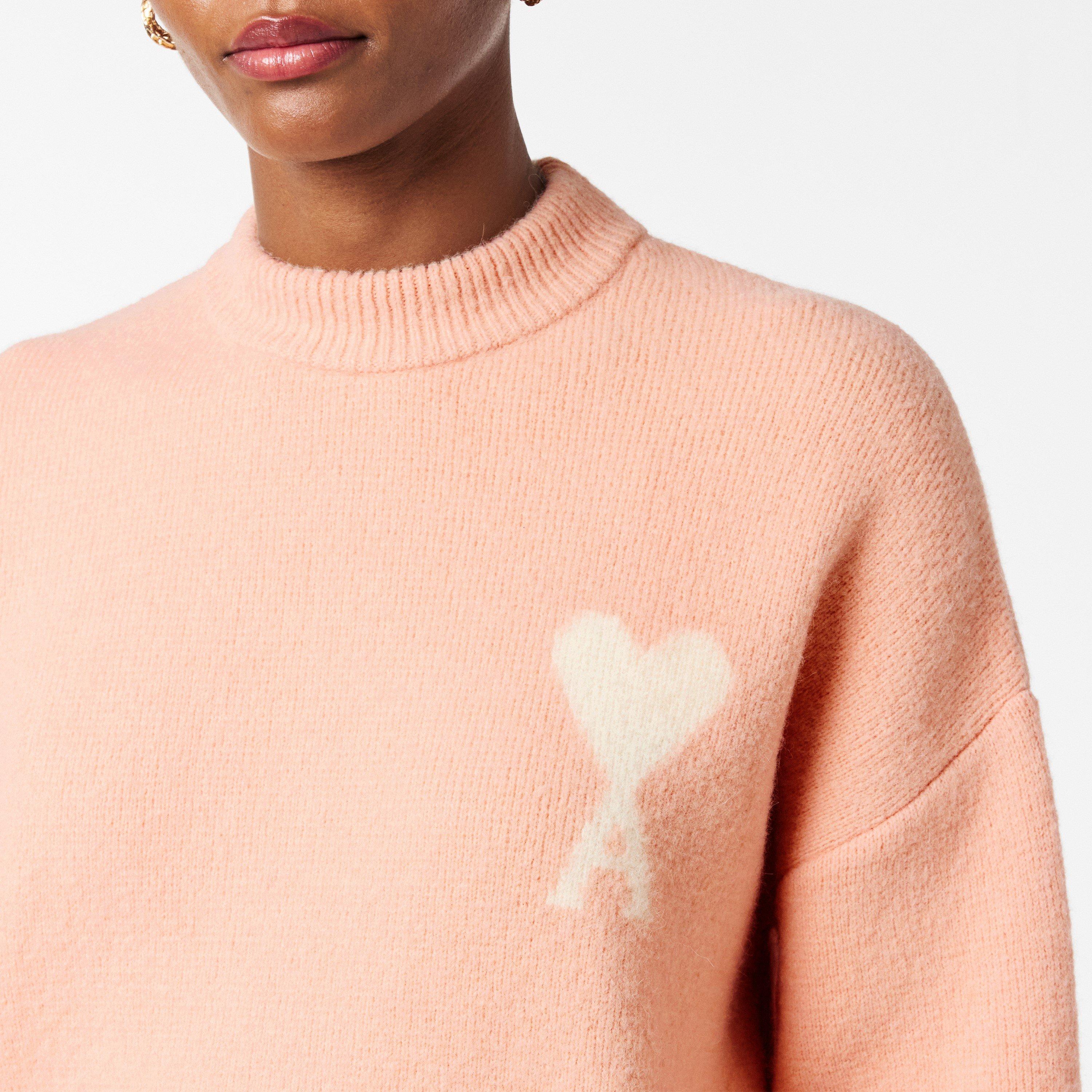 Powder Pink - Ami Paris - Women's Nuage Crew Neck Jumper - 5