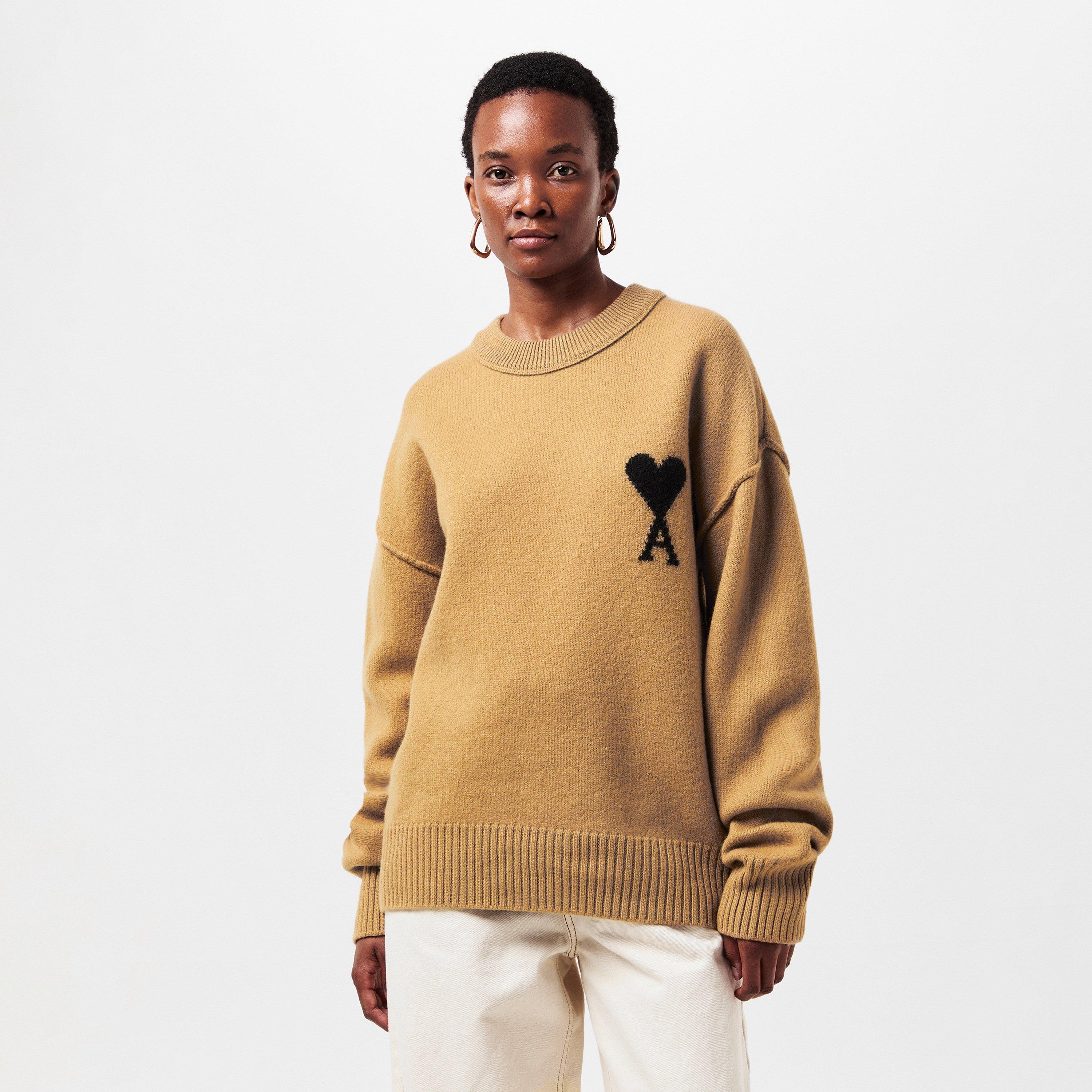 Camel/Noir - Ami Paris - Ami de Coeur Jumper - 3