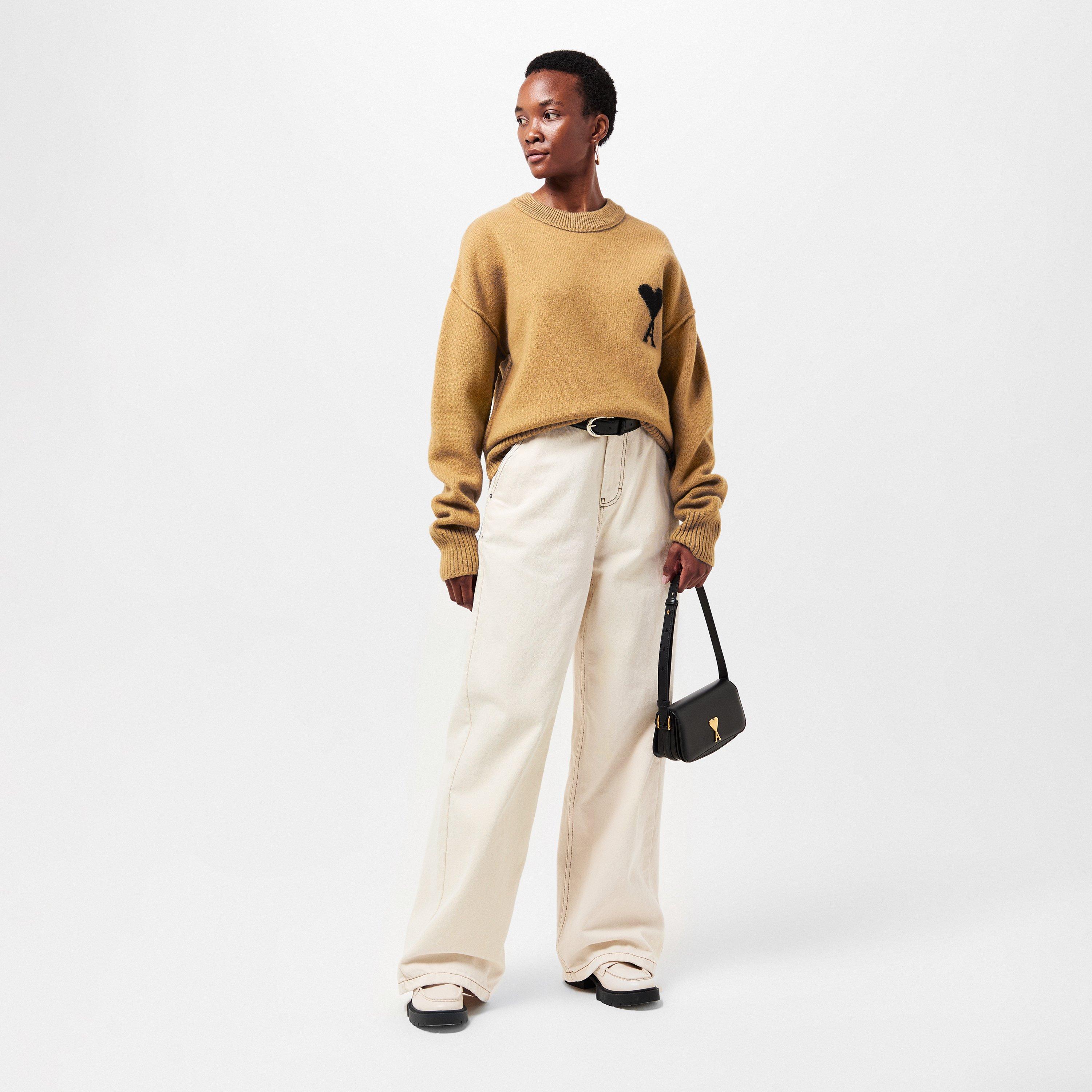 Camel/Noir - Ami Paris - Ami de Coeur Jumper - 6