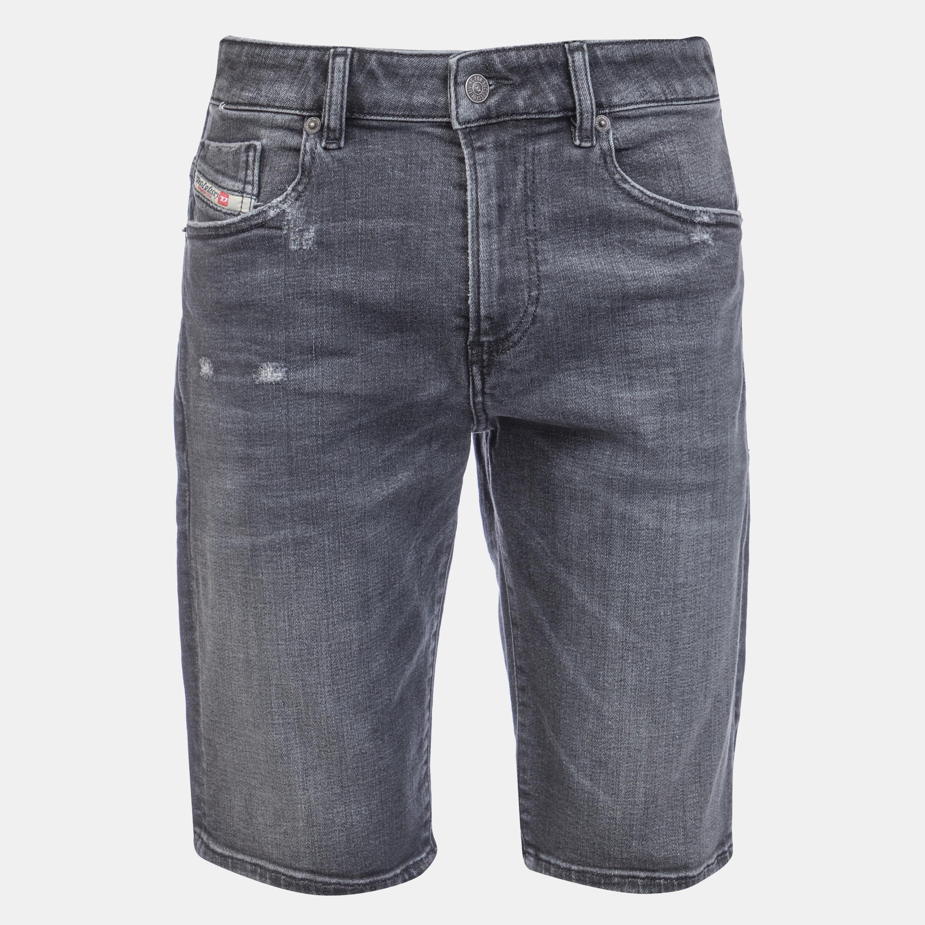 Black Grey - Diesel - Slim-Fit Denim Shorts