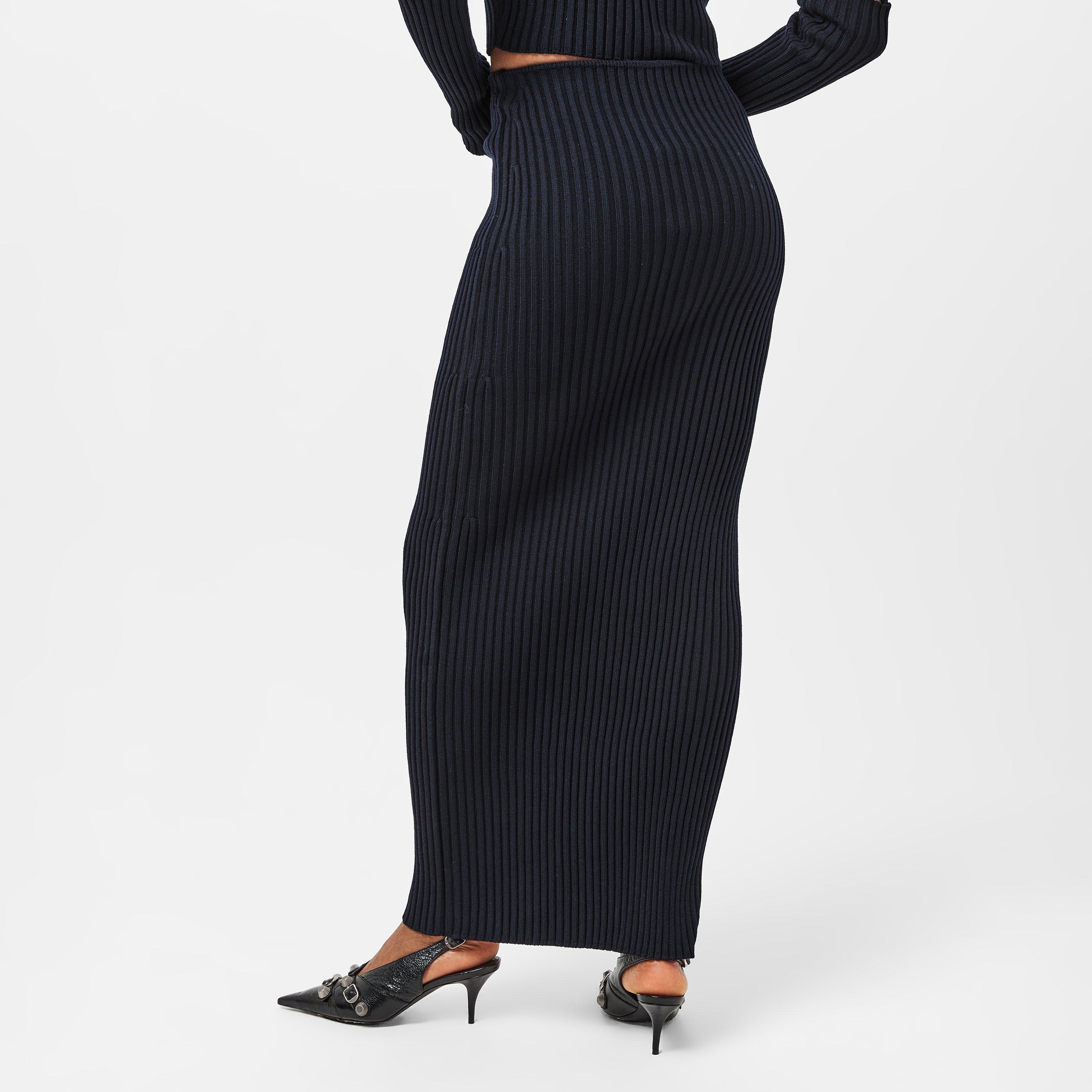 Navy - Balenciaga - Women's Knitted Skirt - 4