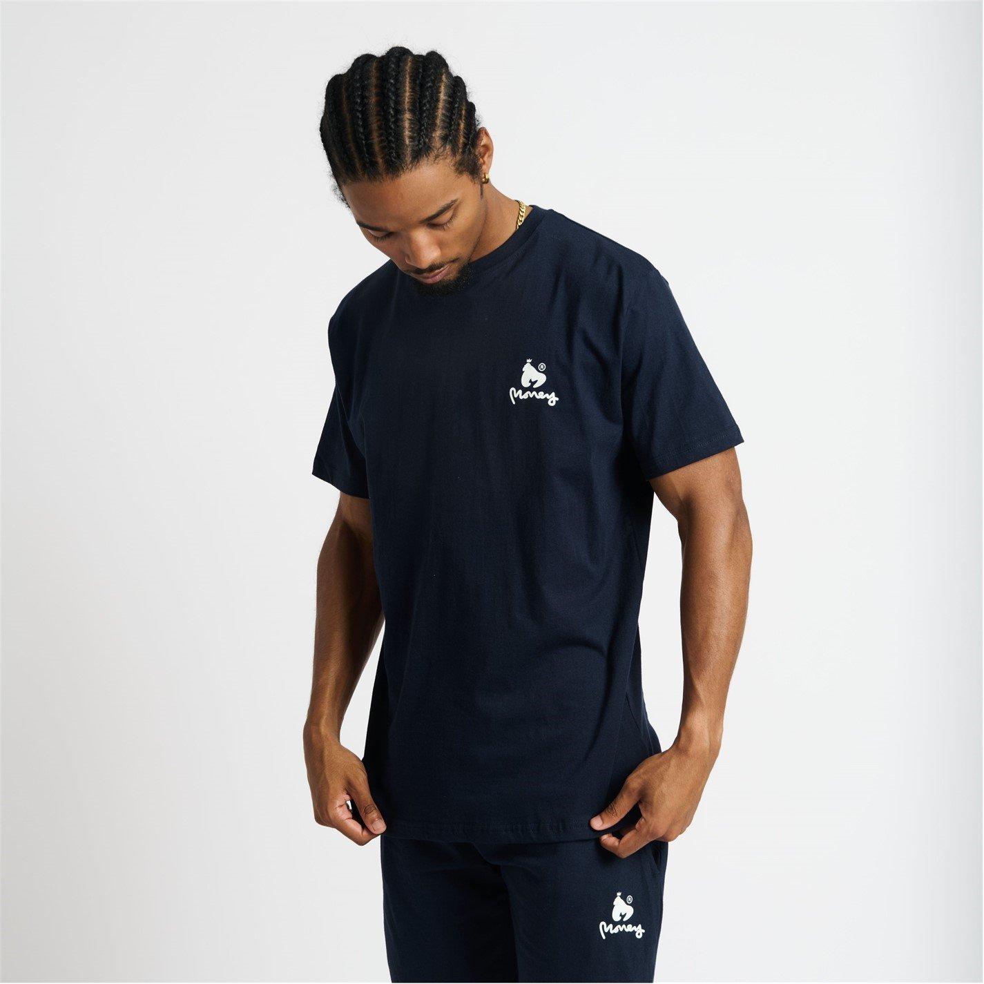 Azul marino - Money - Combo Logo Drawstring Long Lounge Twin Set - 3