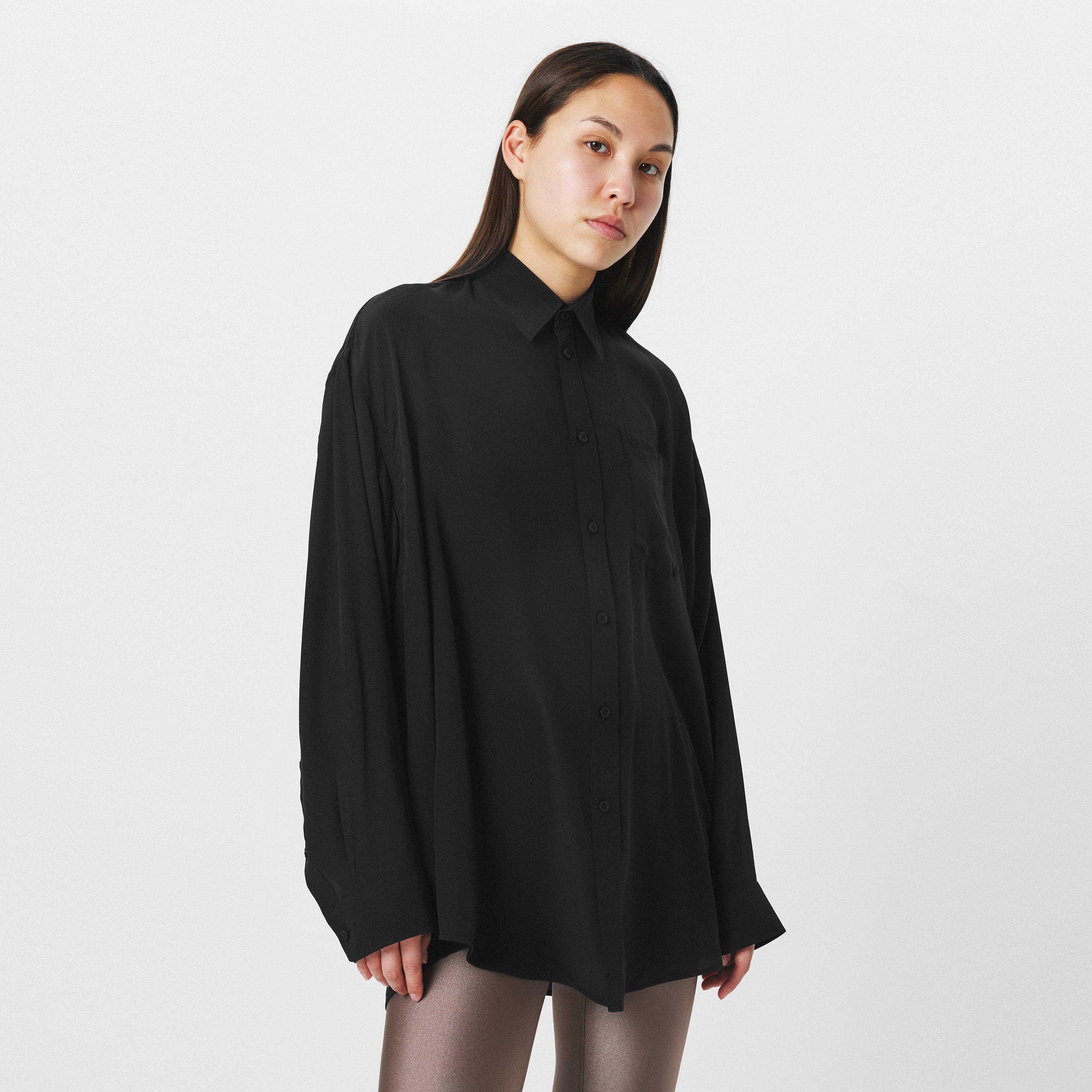 Black - Balenciaga - Women's Long-Sleeve Shirt - 3