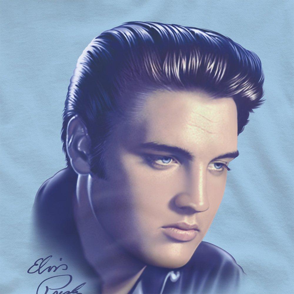Light Blue - Elvis Presley - Elvis Presley Big Portrait T-Shirt Light Blue - 2
