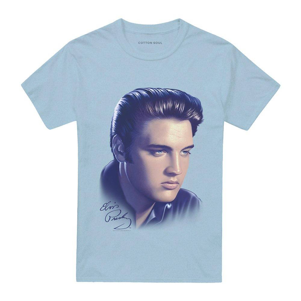 Light Blue - Elvis Presley - Elvis Presley Big Portrait T-Shirt Light Blue - 4