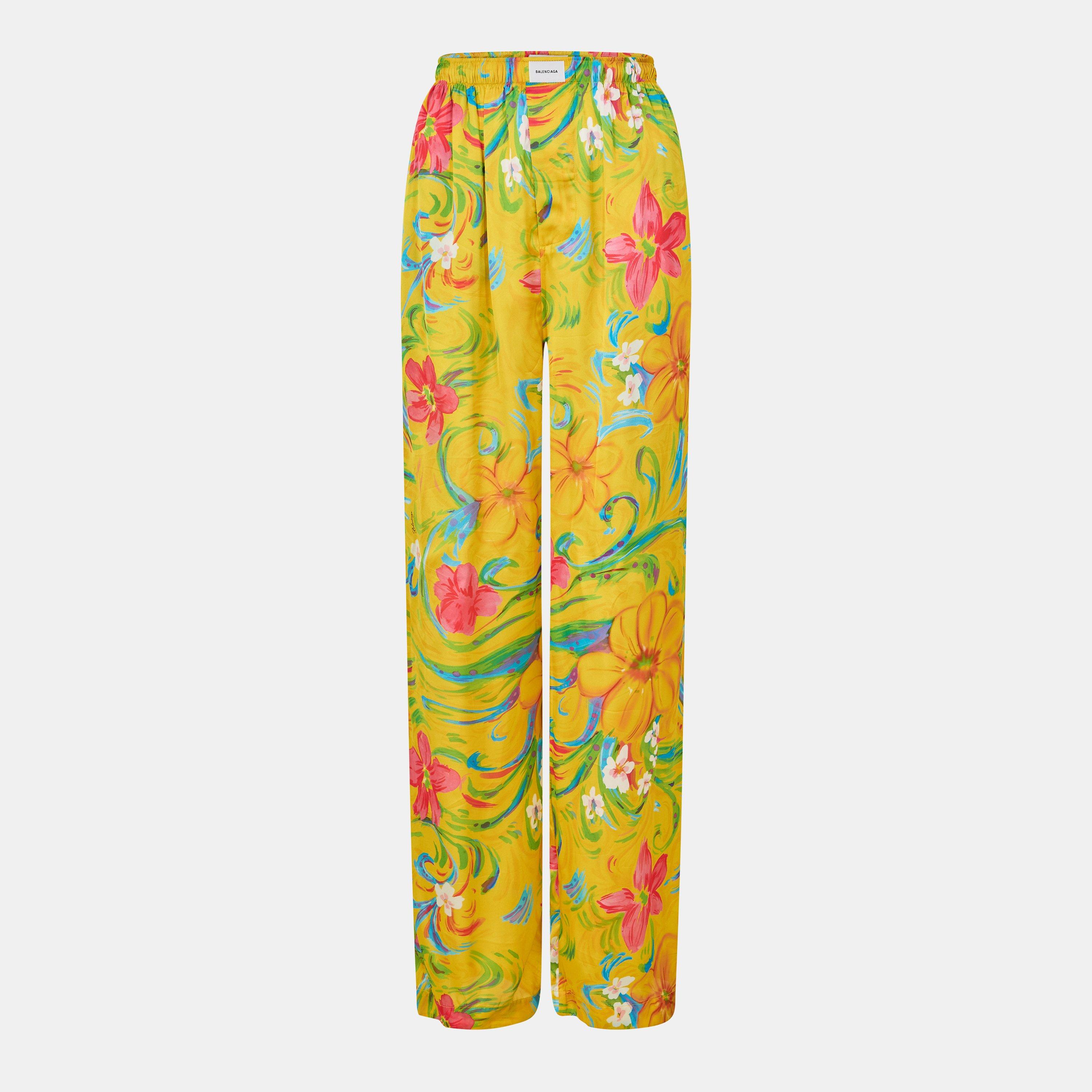 Yellow - Balenciaga - Women's Relaxed Fit Pyjama Trousers - 1
