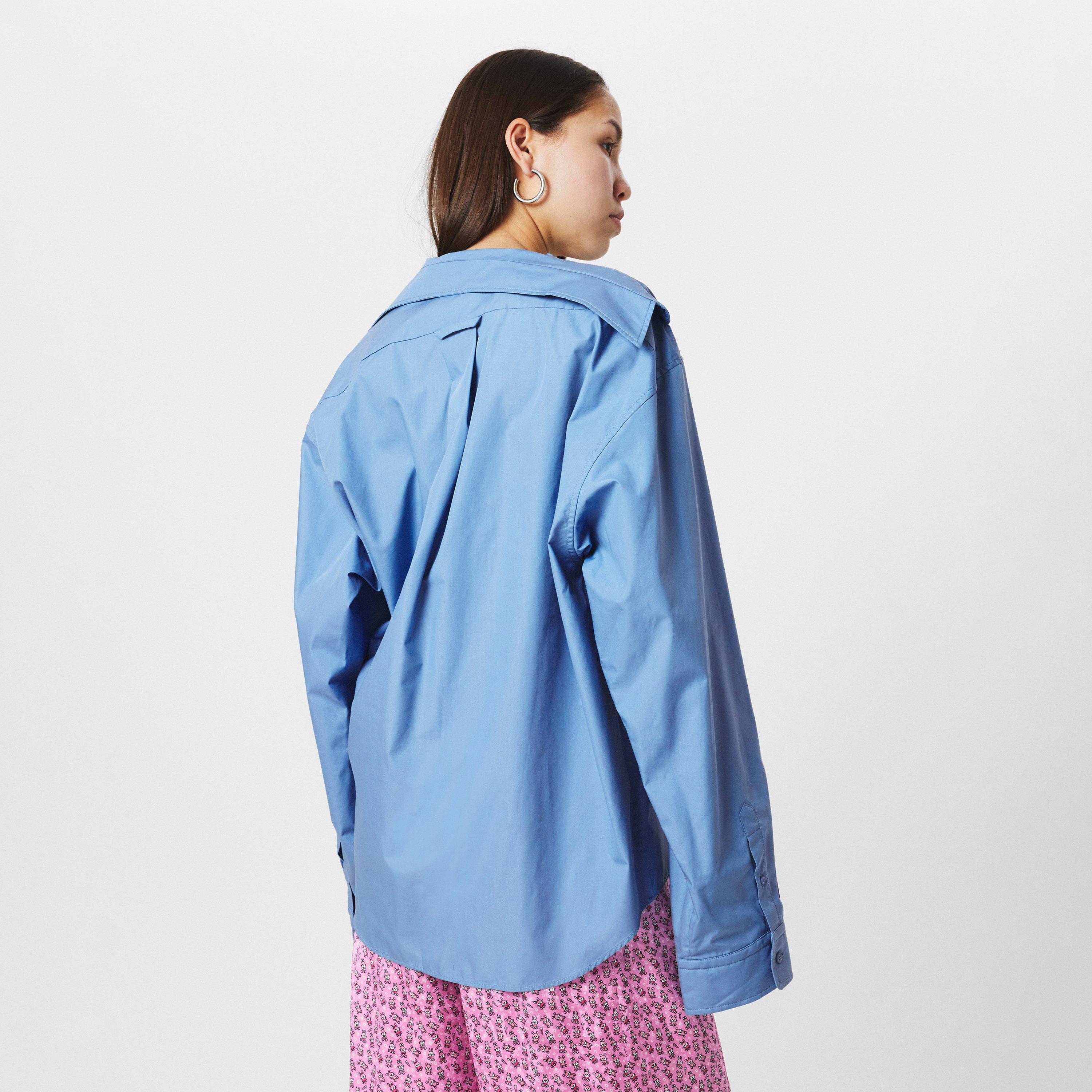 Sky Blue W - Balenciaga - Women's Plain Long-Sleeve Shirt - 4