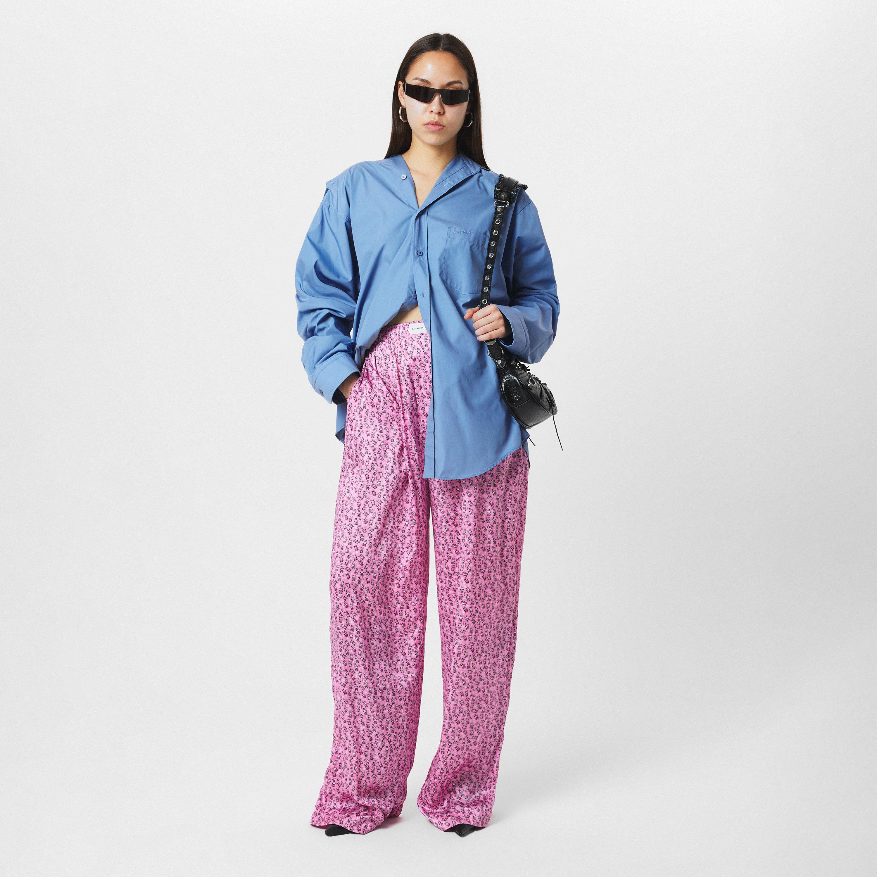 Sky Blue W - Balenciaga - Women's Plain Long-Sleeve Shirt - 6