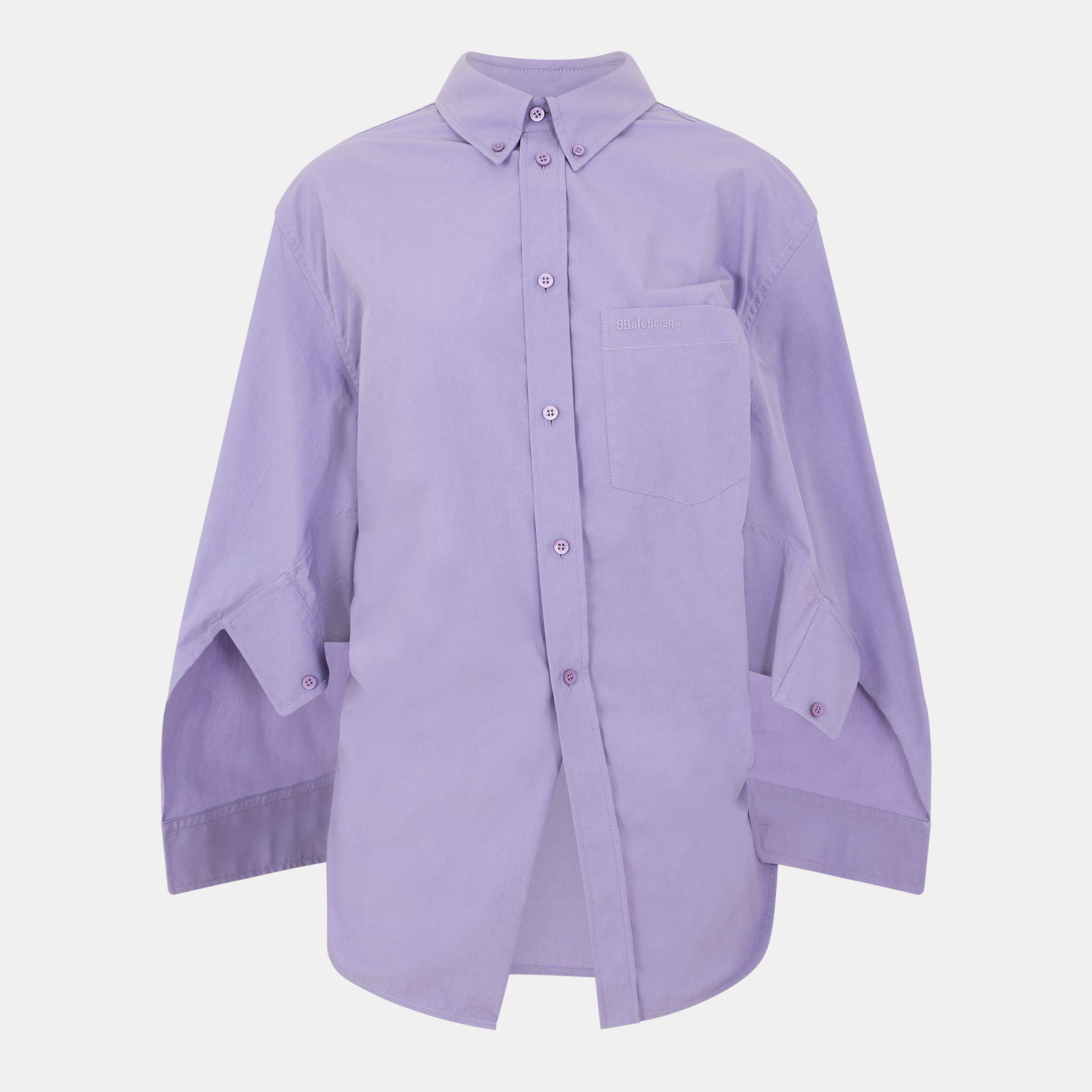 Lilac - Balenciaga - Women's Long-Sleeve Shirt - 1