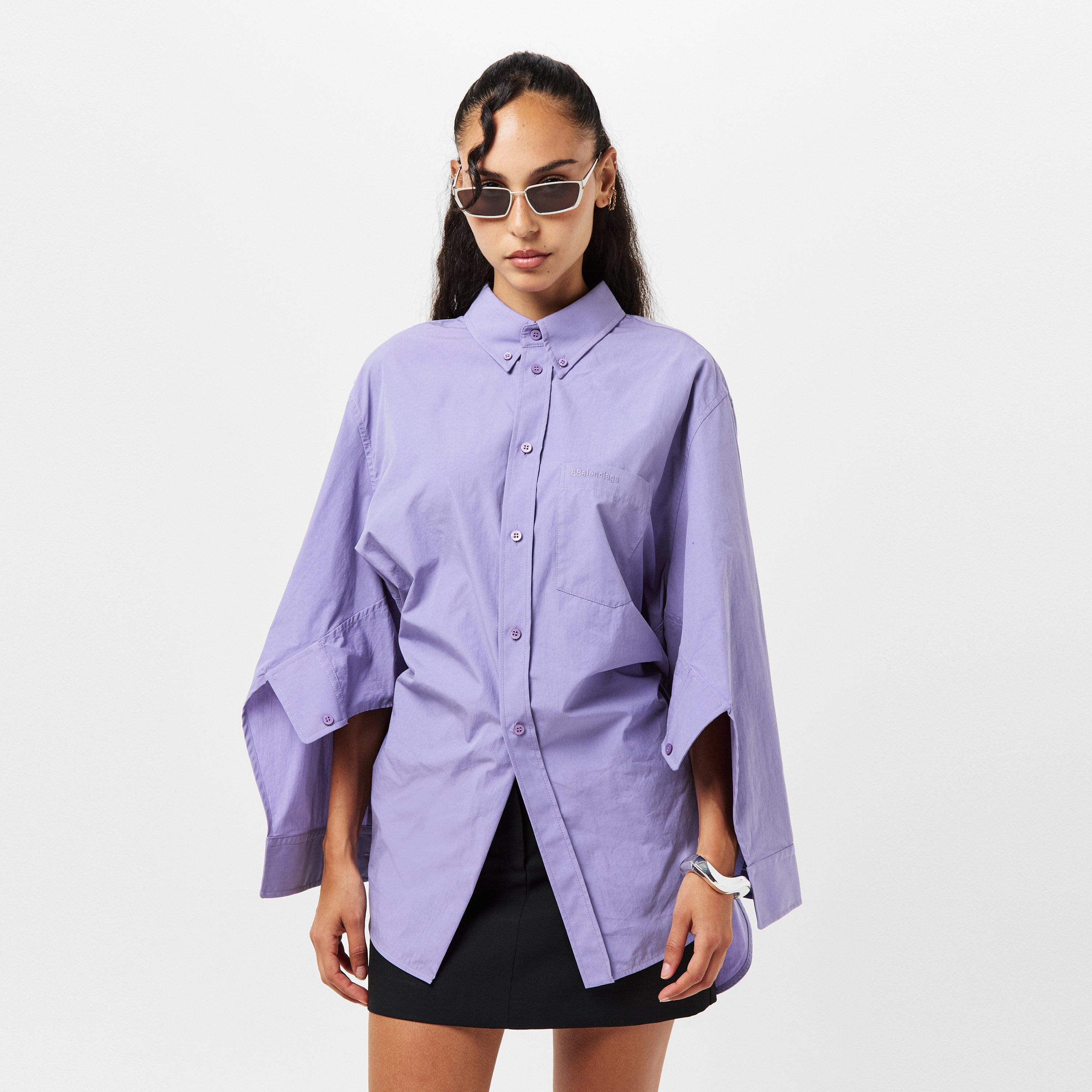 Lilac - Balenciaga - Women's Long-Sleeve Shirt - 3