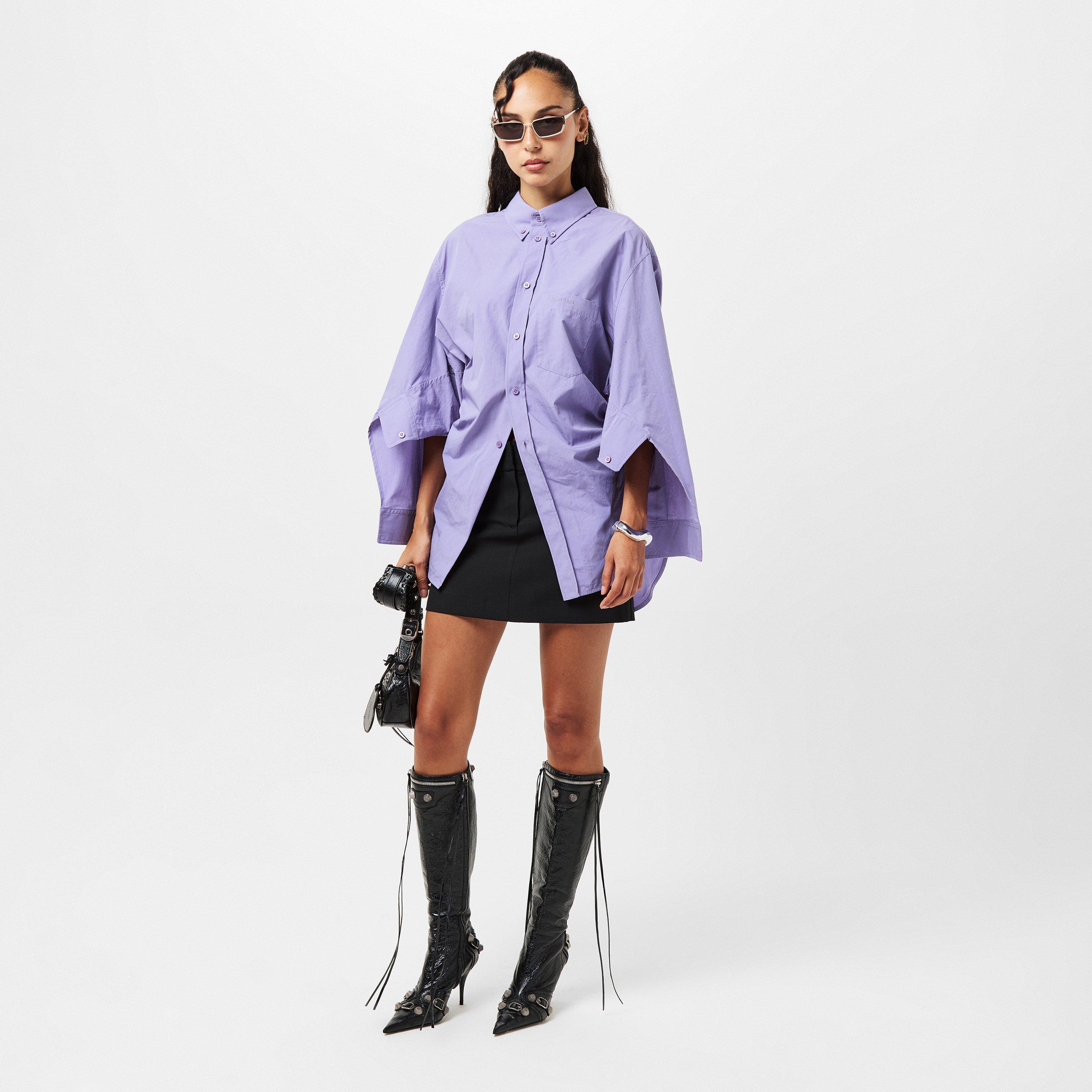 Lilac - Balenciaga - Women's Long-Sleeve Shirt - 6