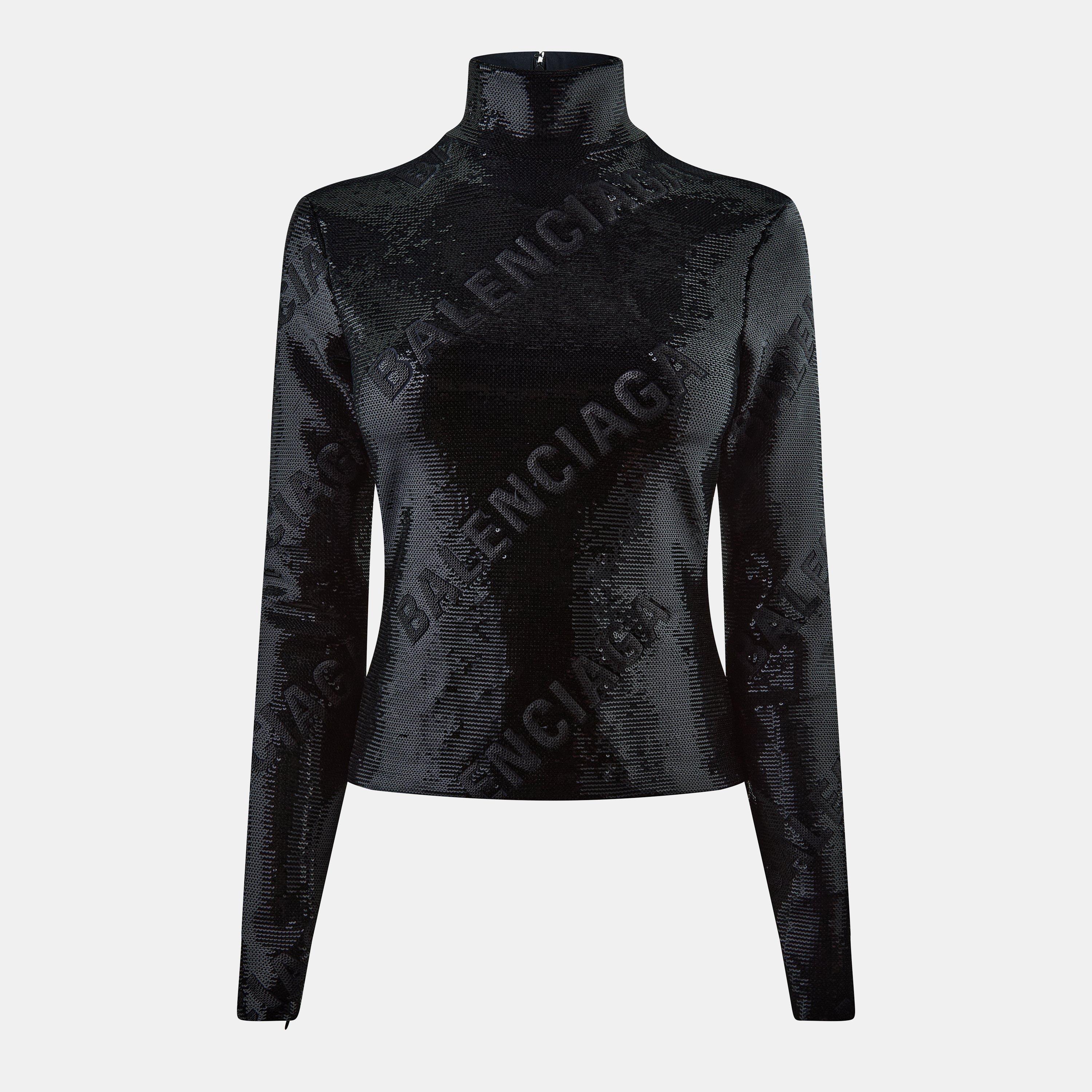 Black/Black Mat - Balenciaga - Women's Long-Sleeve Shirt - 1
